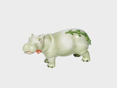 Hippopotamus Handgefertigte und handbemalte Porzellanfigur Nymphenburg