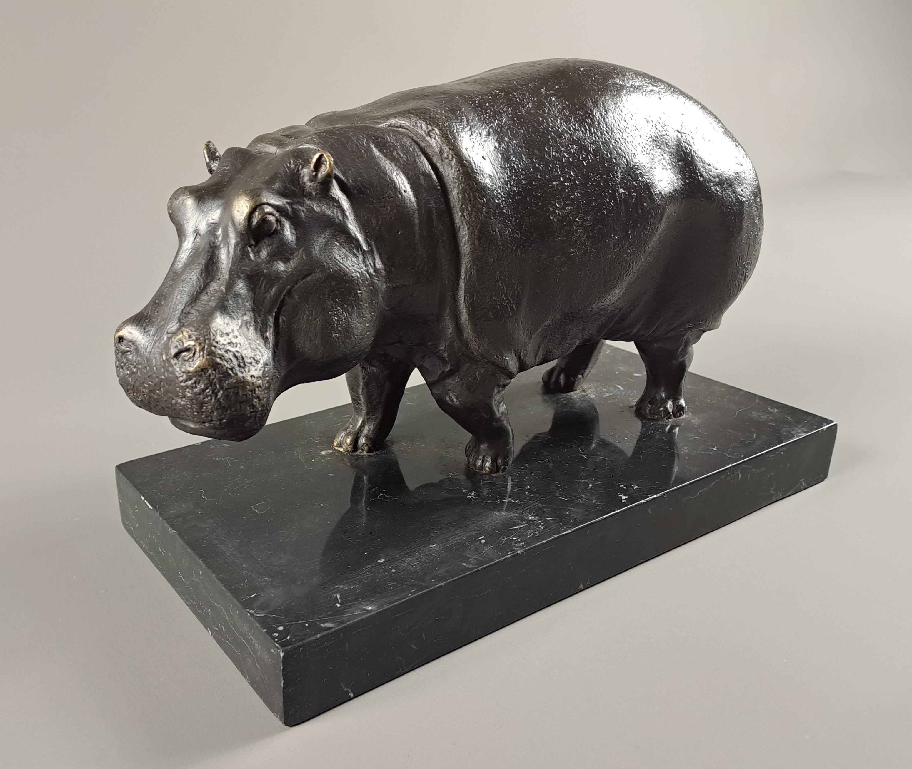 20th Century Hippopotamus, In Bronze Signed Dubanton