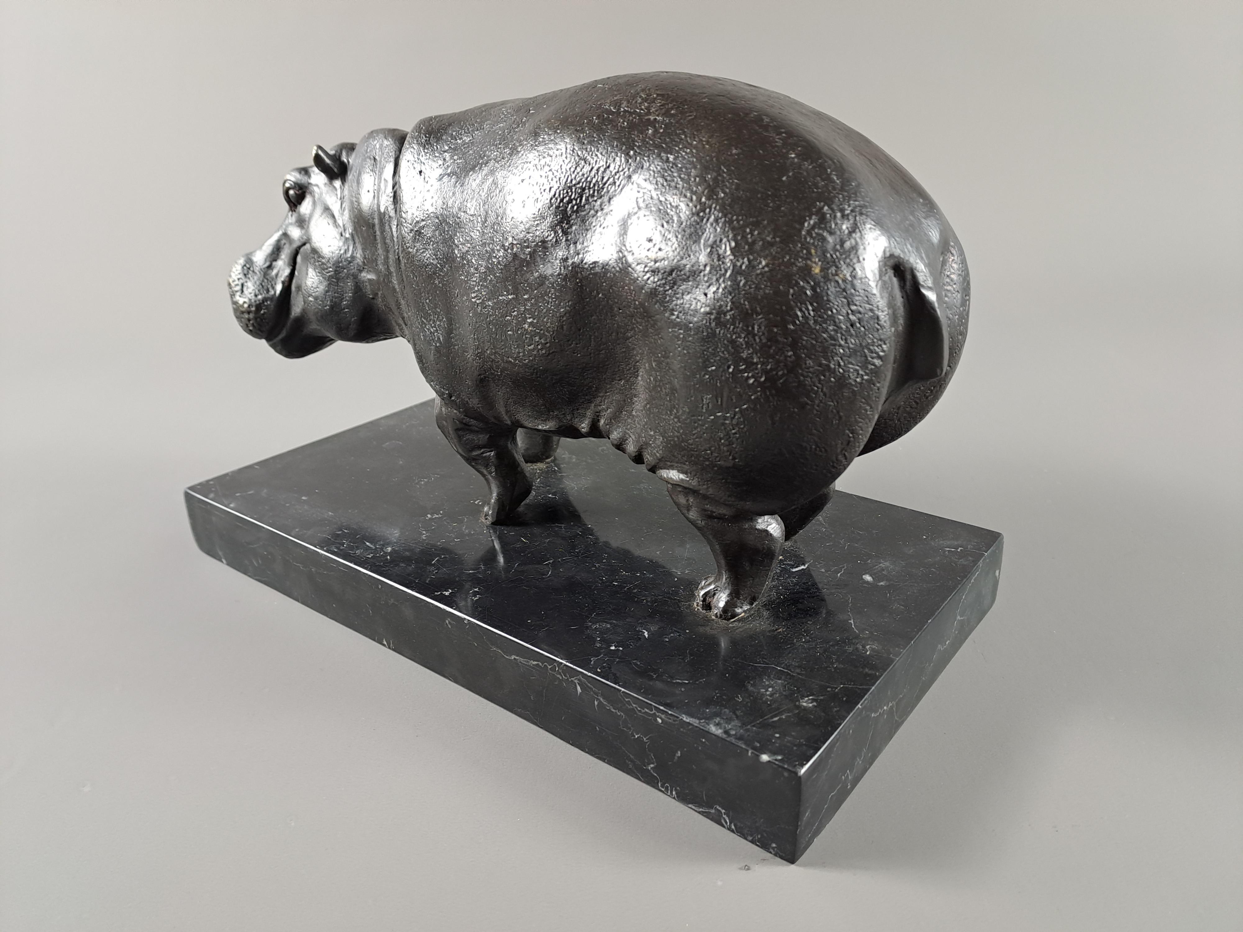 Hippopotamus, In Bronze Signed Dubanton 3