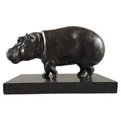 Hippopotamus, In Bronze Signed Dubanton