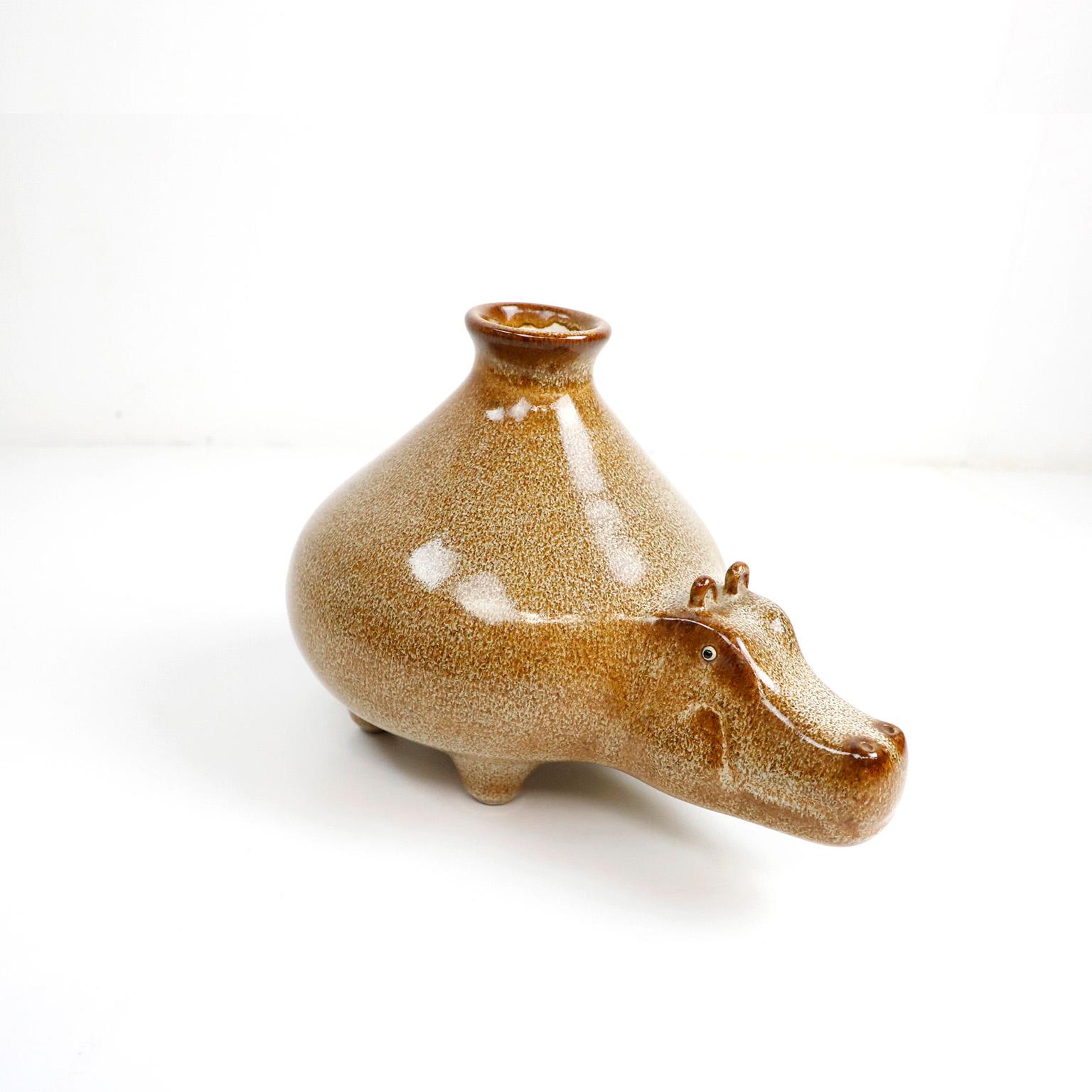 Mid-Century Modern Hippopotamus Shape Vase For Sale