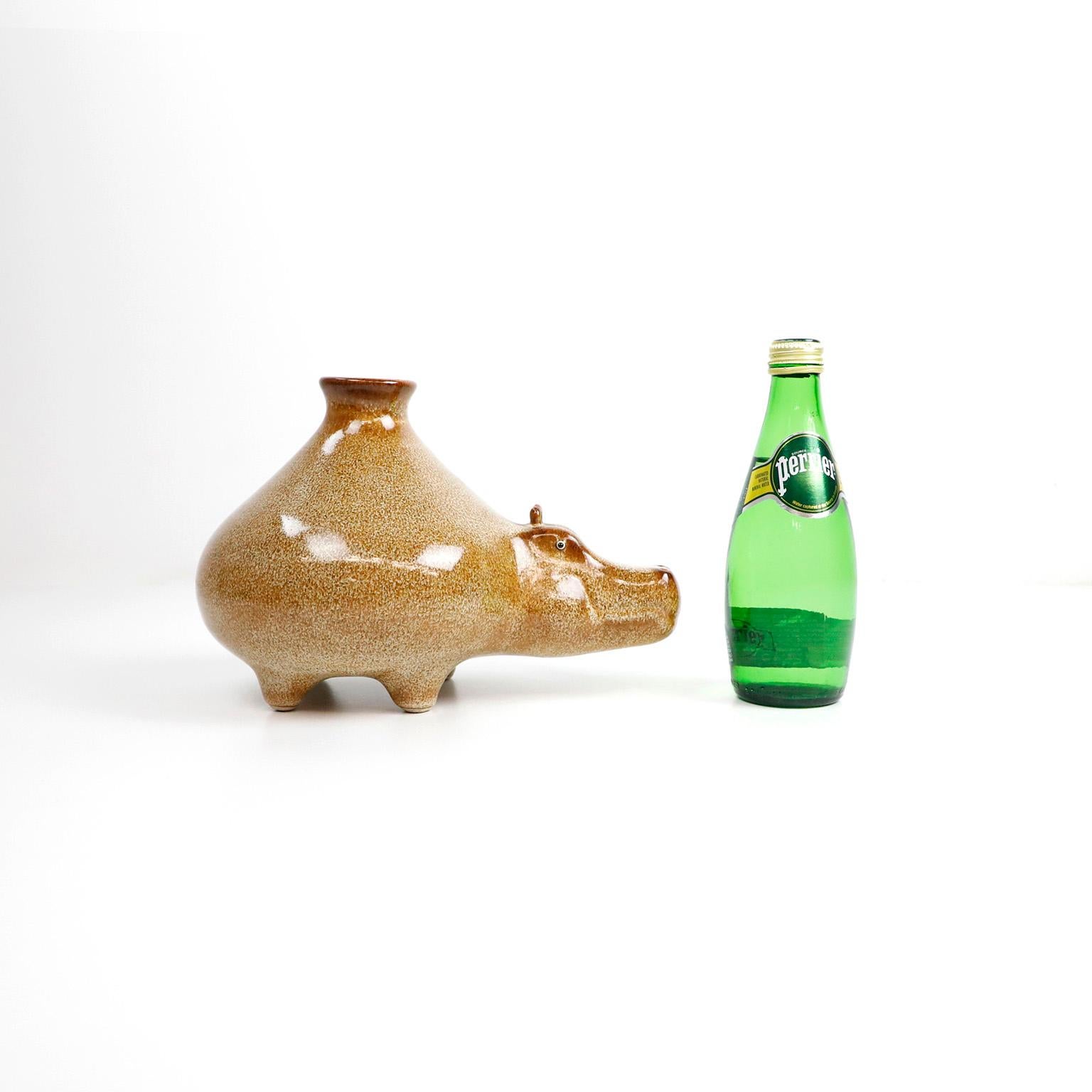 Late 20th Century Hippopotamus Shape Vase For Sale