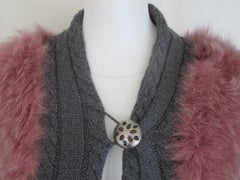 Hippy Chic Wool Fox Fur coat with Flower appliqués