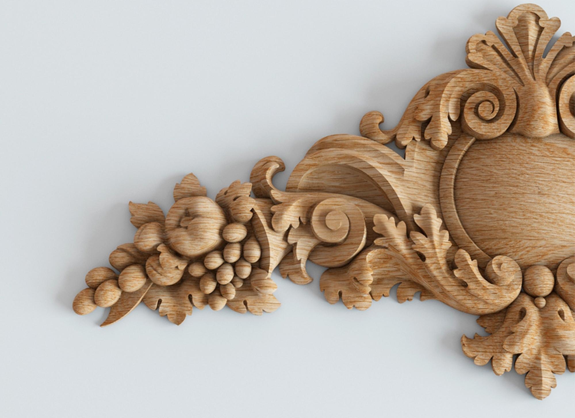 Victorian Hiqh Quality Unfinished Wall Applique for Interior, Millwork Wood Onlay For Sale