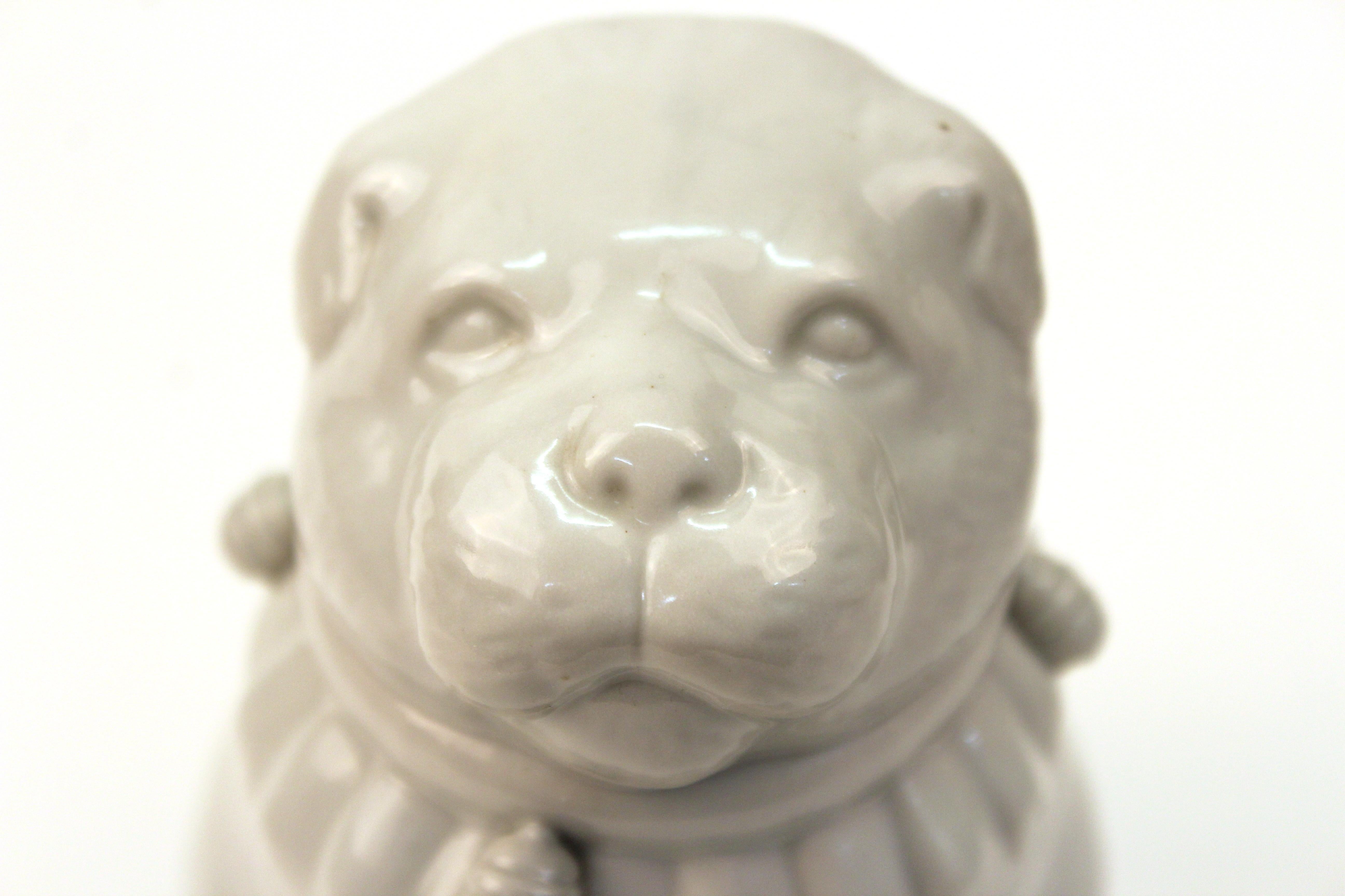 Late 19th Century Hirado Japanese Porcelain Puppy Dog