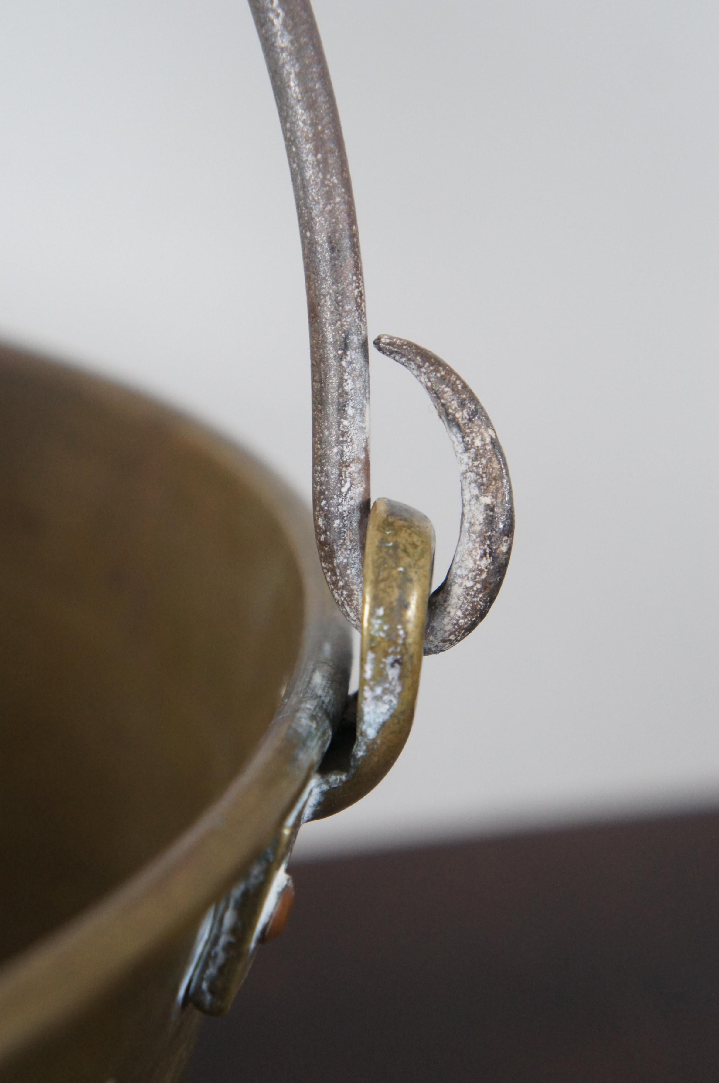 Hiram W Hayden Antique 19th Century Hand Spun Brass Bucket Pail Syrup 7