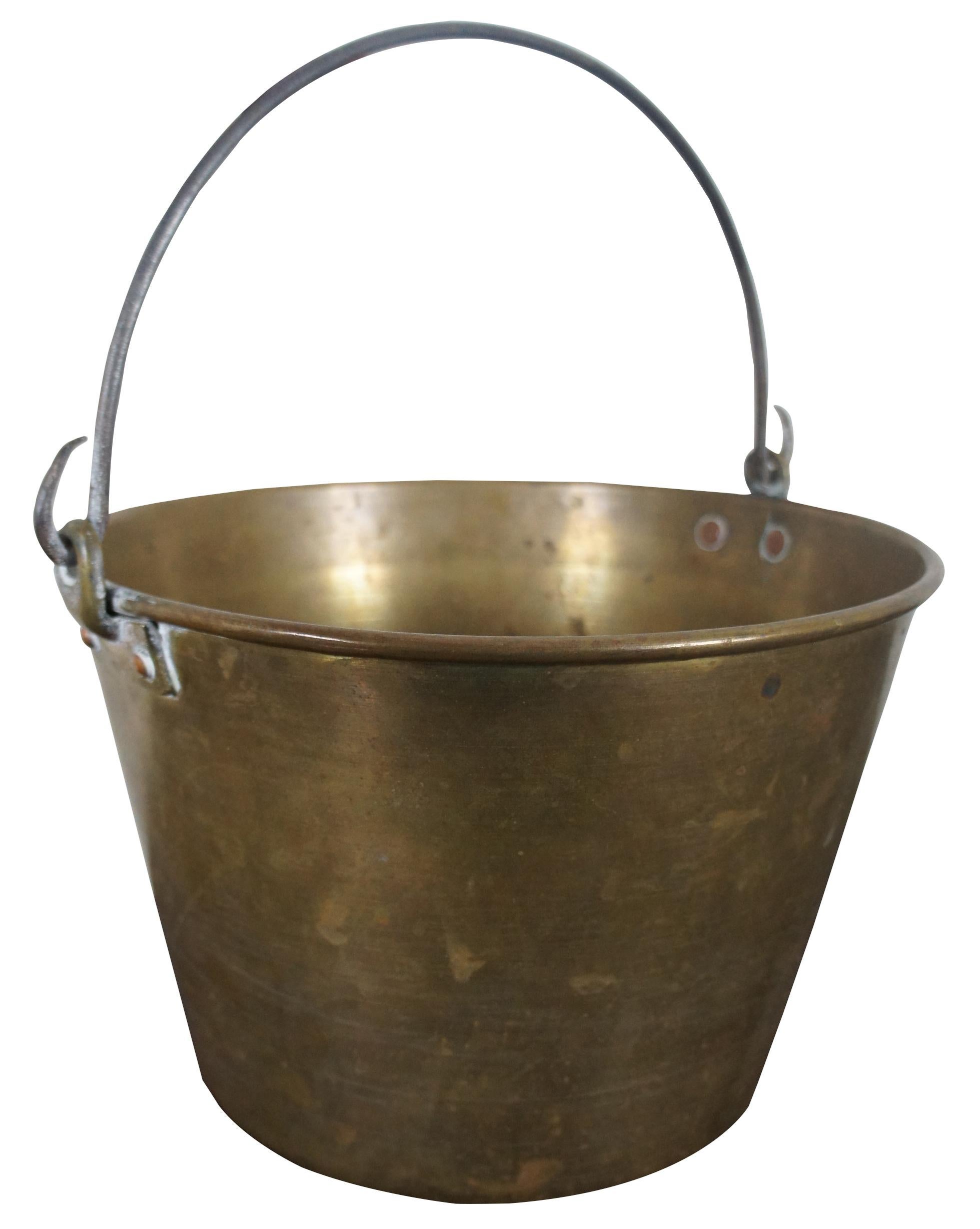 antique brass pail