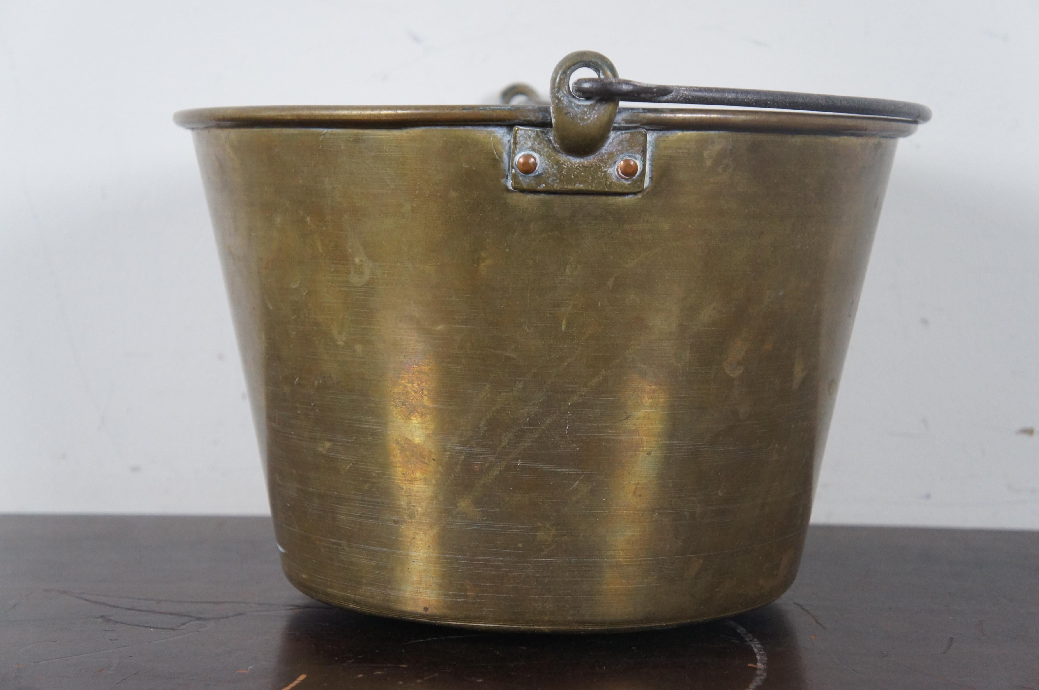 Hiram W Hayden Antique 19th Century Hand Spun Brass Bucket Pail Syrup 1
