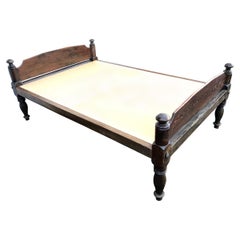 Antique Hired Hands Bed in Poplar circa 1840 Refitted to Full Size