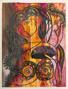 Hiremio Garcia Santaolaya Abstract Painting, Cuban American Artist, 2017