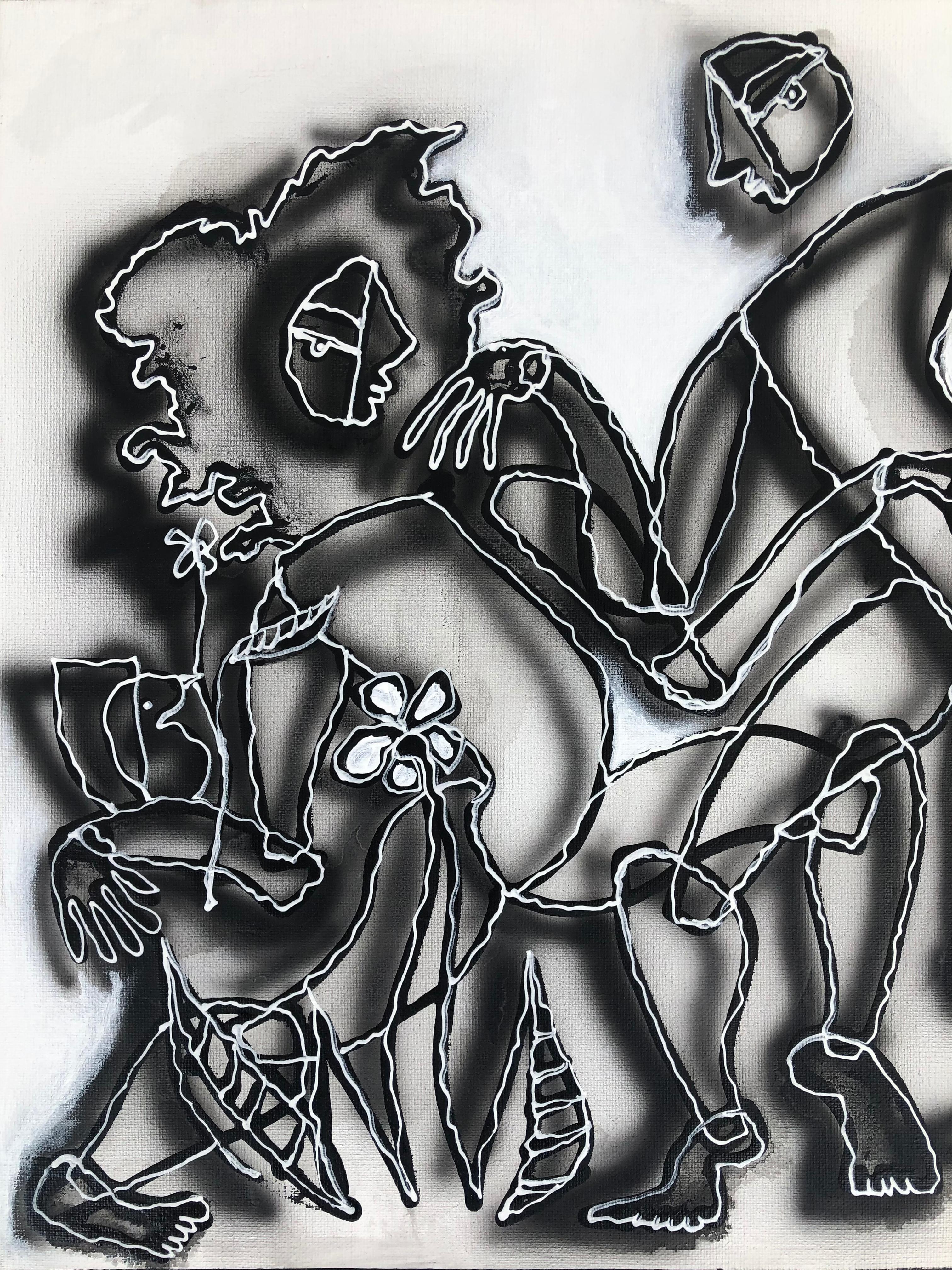 Hiremio Garcia Santaolaya peinture abstraite, Artiste cubano-américain 

Proposée à la vente, une acrylique abstraite, figurative et monochrome sur toile de l'artiste cubano-américain Hiremio Garcia Santaolata, signée et datée de 2020.