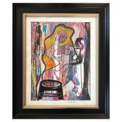 Hiremio Garcia Santaolaya Abstract Painting, Cuban-American Artist