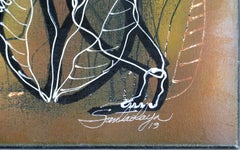 Hiremio Garcia Santaolaya Abstract Painting, Cuban American Artist