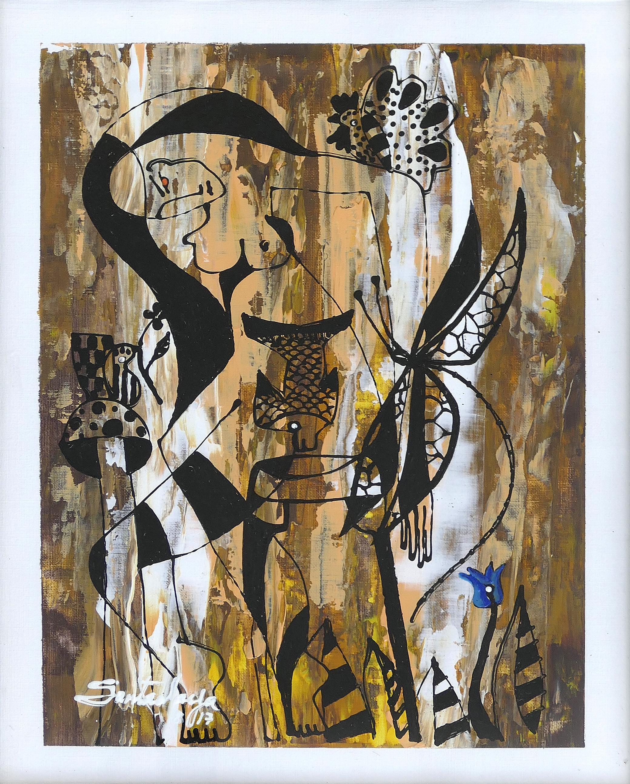 Hiremio Garcia Santaolaya abstrakte Malerei, kubanisch-amerikanischer Künstler

Zum Verkauf angeboten wird ein Original abstrakte figurative Acryl-Gemälde auf Papier von kubanisch-amerikanischen Künstler Hiremio Garcia Santaolaya. Der Künstler wurde