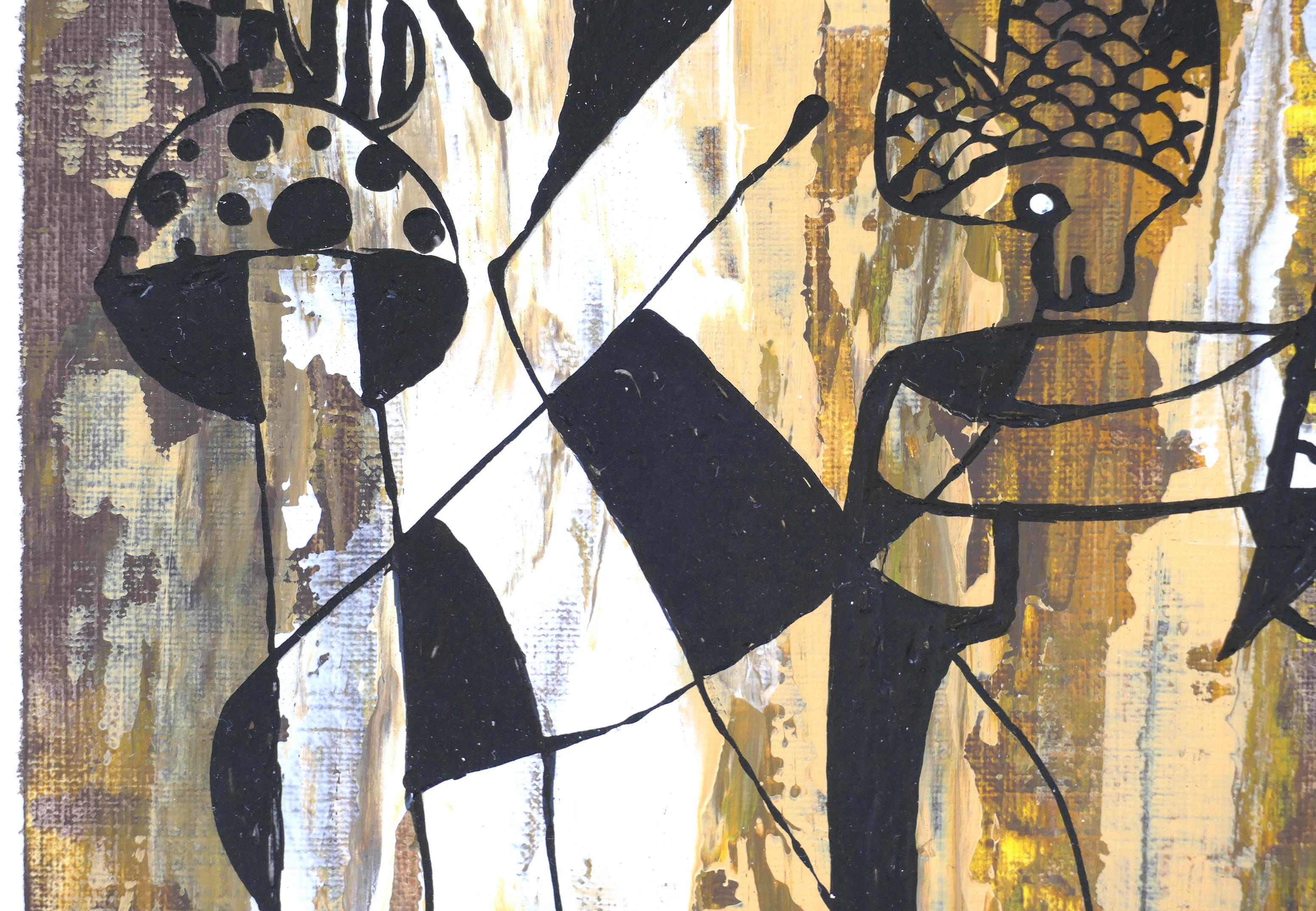 Hiremio Garcia Santaolaya Abstract Painting, Cuban American Artist 1