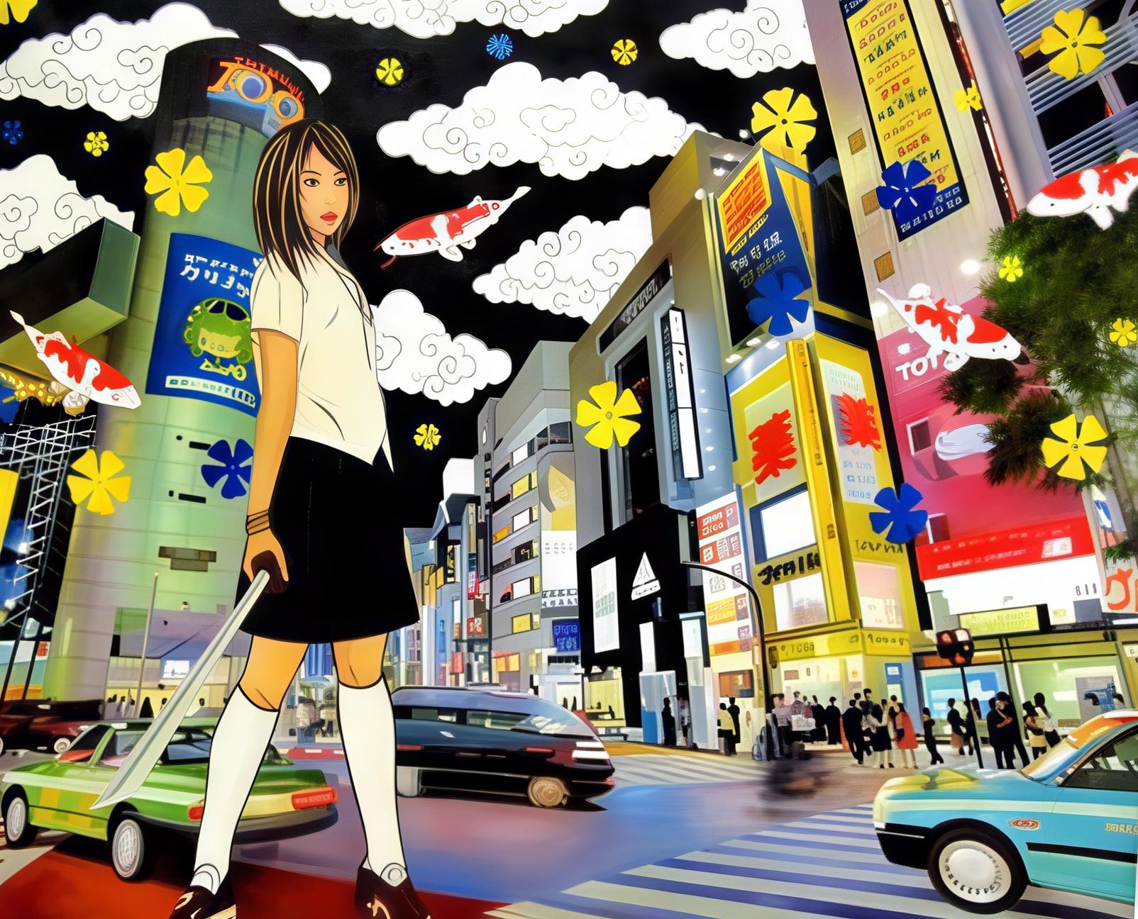 109  Blüten in der Schlacht Symphonie: Mitternachtssonata (Zeitgenössisch), Painting, von HIRO ANDO