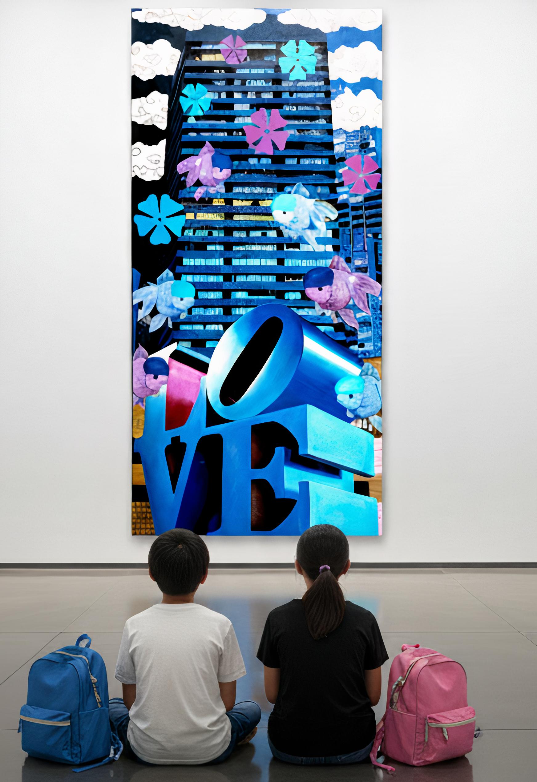 LOVE in Shinjuku's Night Symphony : Nishikigoi Lullaby - Painting de HIRO ANDO