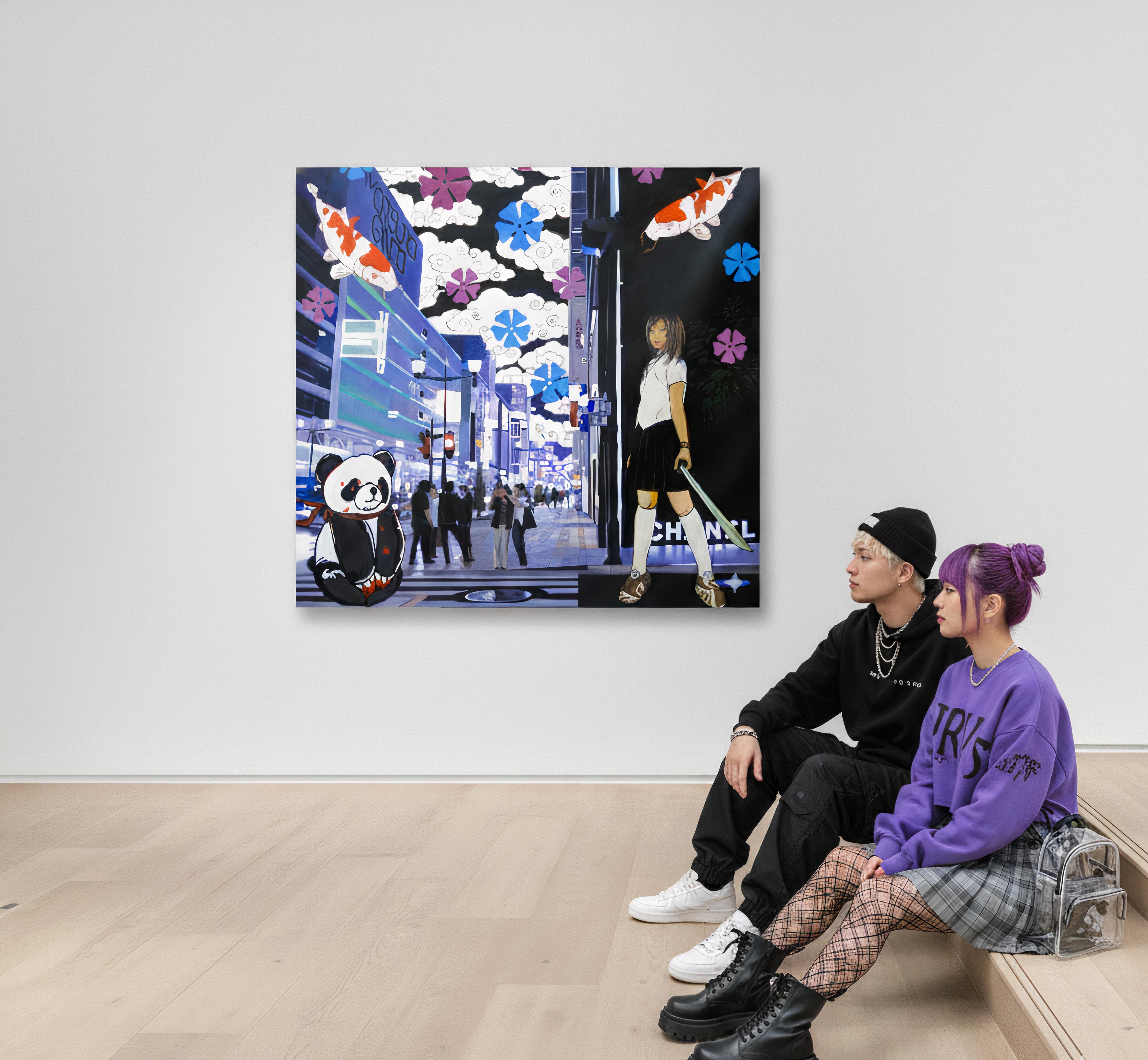 Chanel Elegance: Mitternachtssoirée in Tokios Blüten und Schatten im Angebot 1