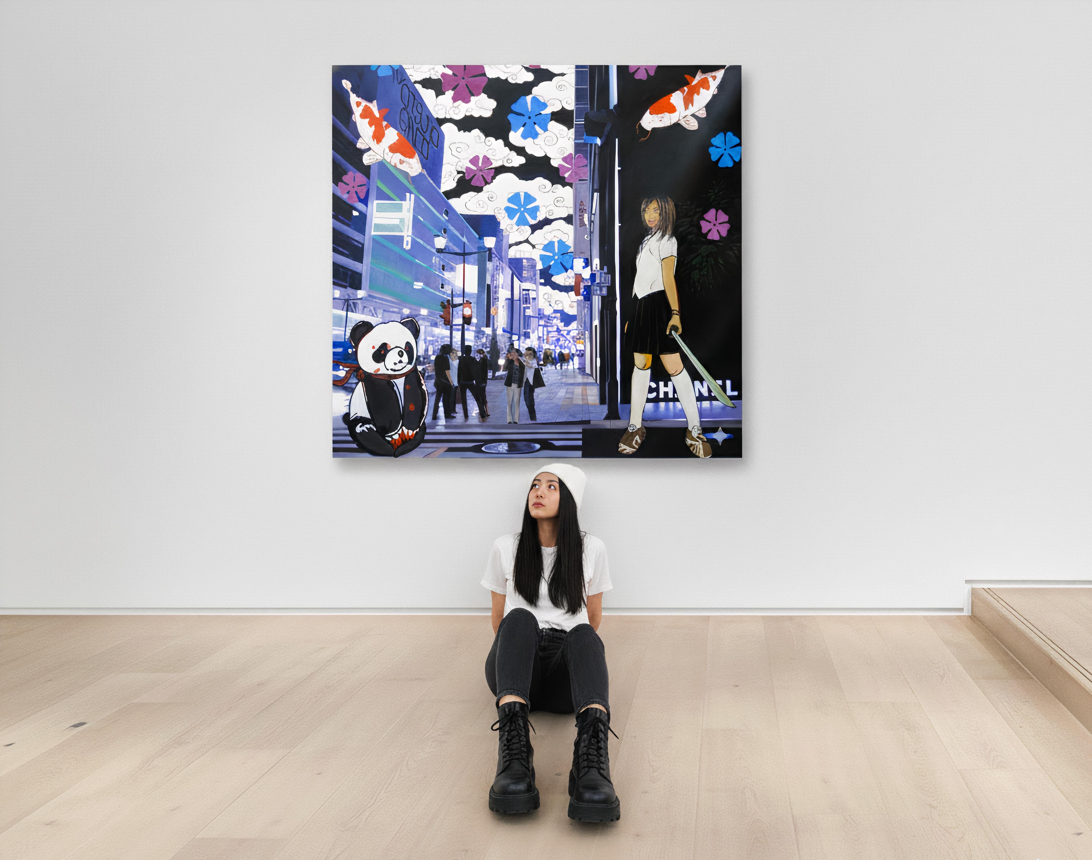 Chanel Elegance: Mitternachtssoirée in Tokios Blüten und Schatten im Angebot 3