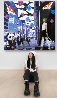 Chanel Elegance : Midnight Soirée in Tokyo's Blossoms and Shadows