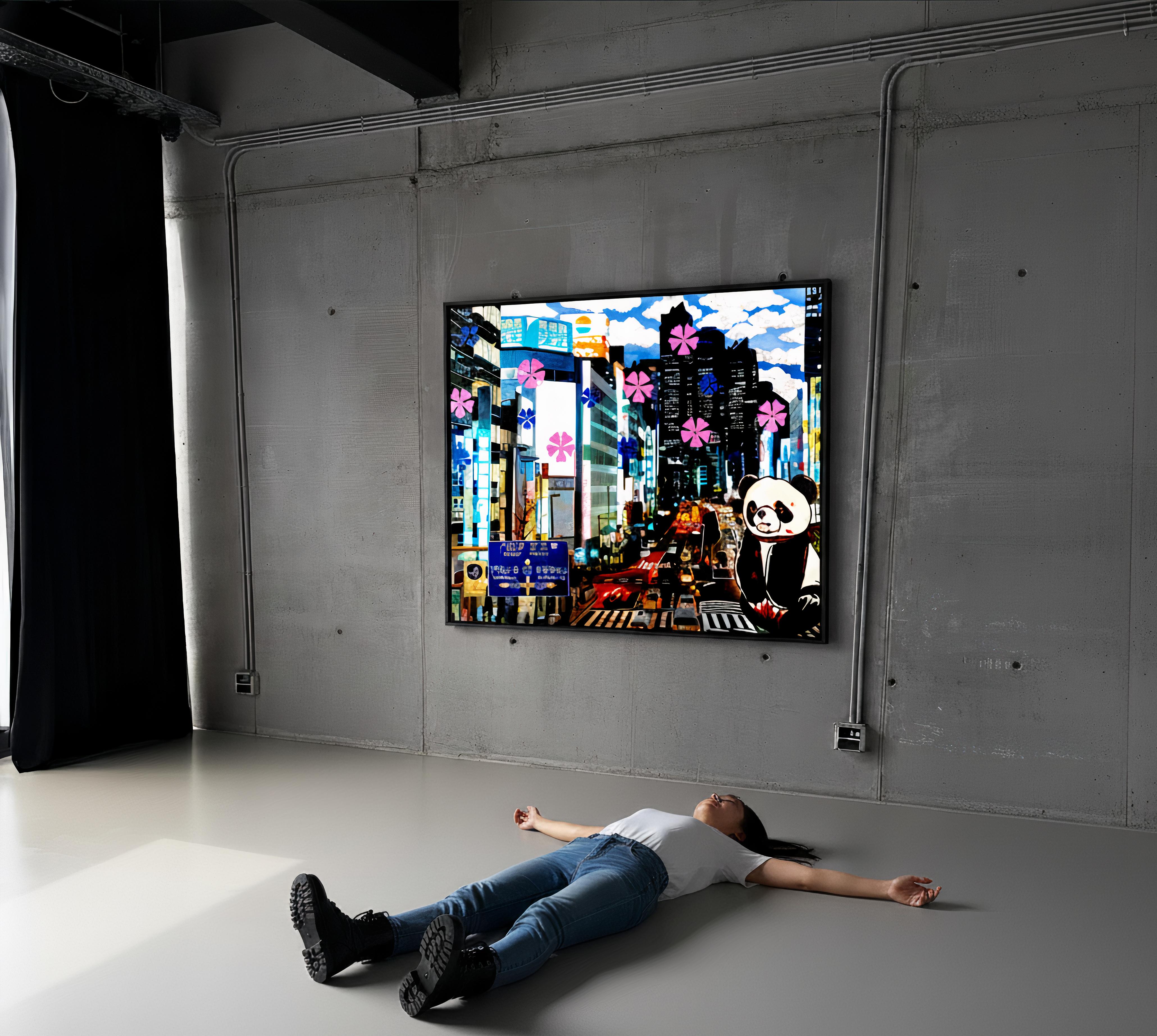2010, unique artwork
Oil on canvas
35 2/5 × 44 1/10 × 1 1/5 in - 90 × 112 × 3 cm
The artwork is signed by the Artist & stamped with the logo of the Artist's studio on verso of the canvas
The artwork come accompanied with a formal Certificate of