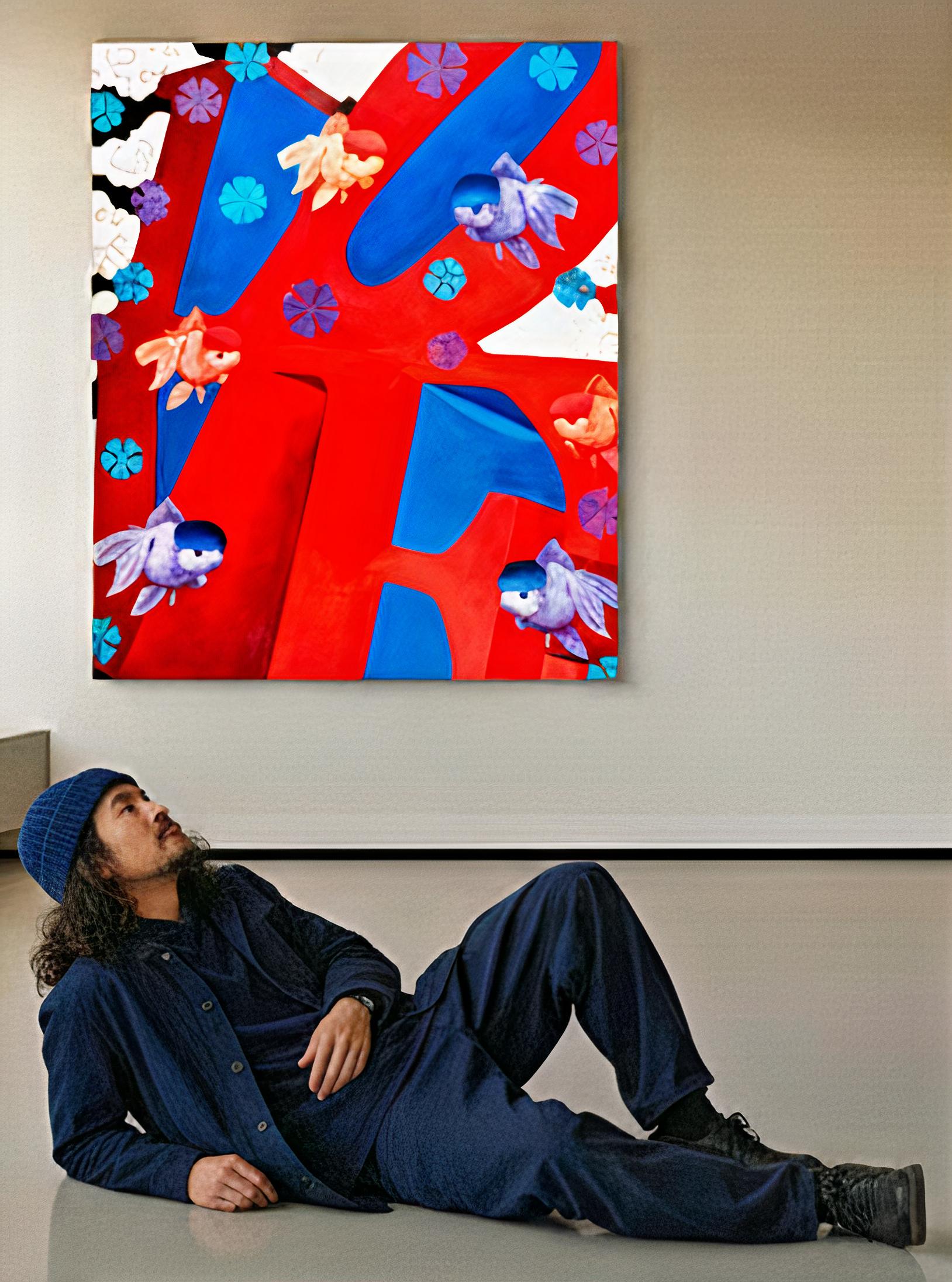 Kohaku Reverie: Vermilion-Flugzeug – Painting von HIRO ANDO