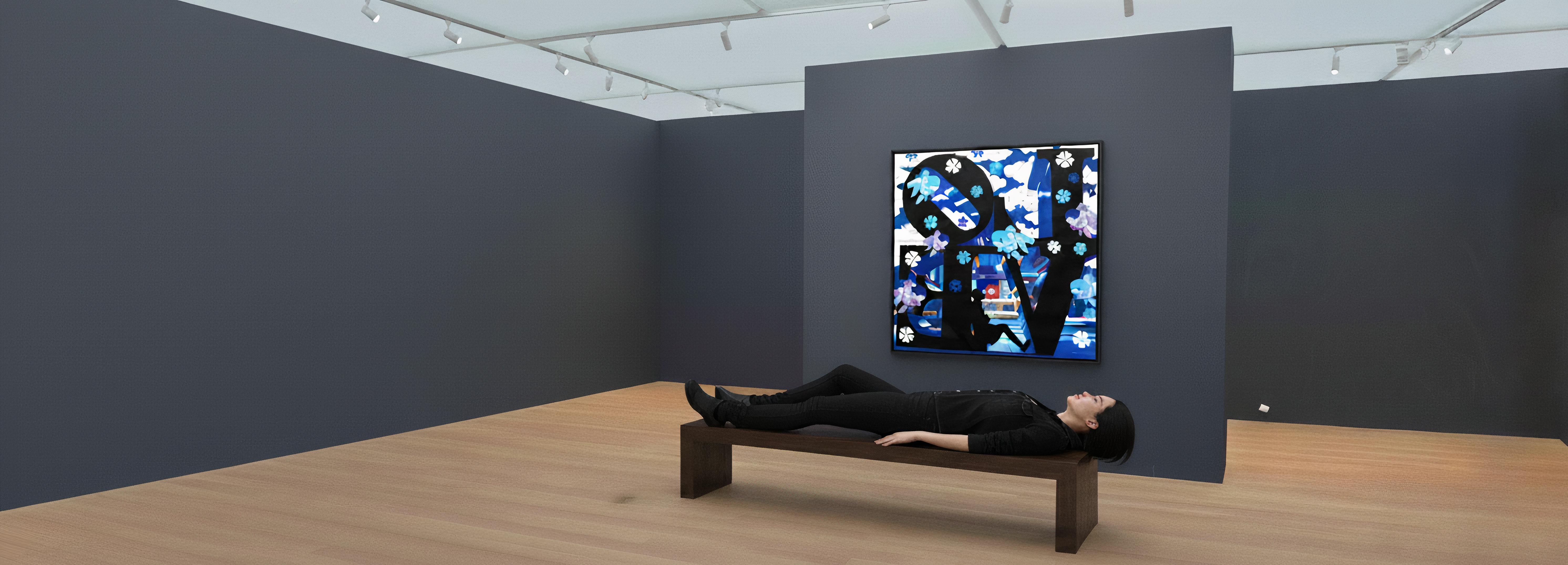 AMOR en tonos negros y azules : Abrazo nocturno en venta 2
