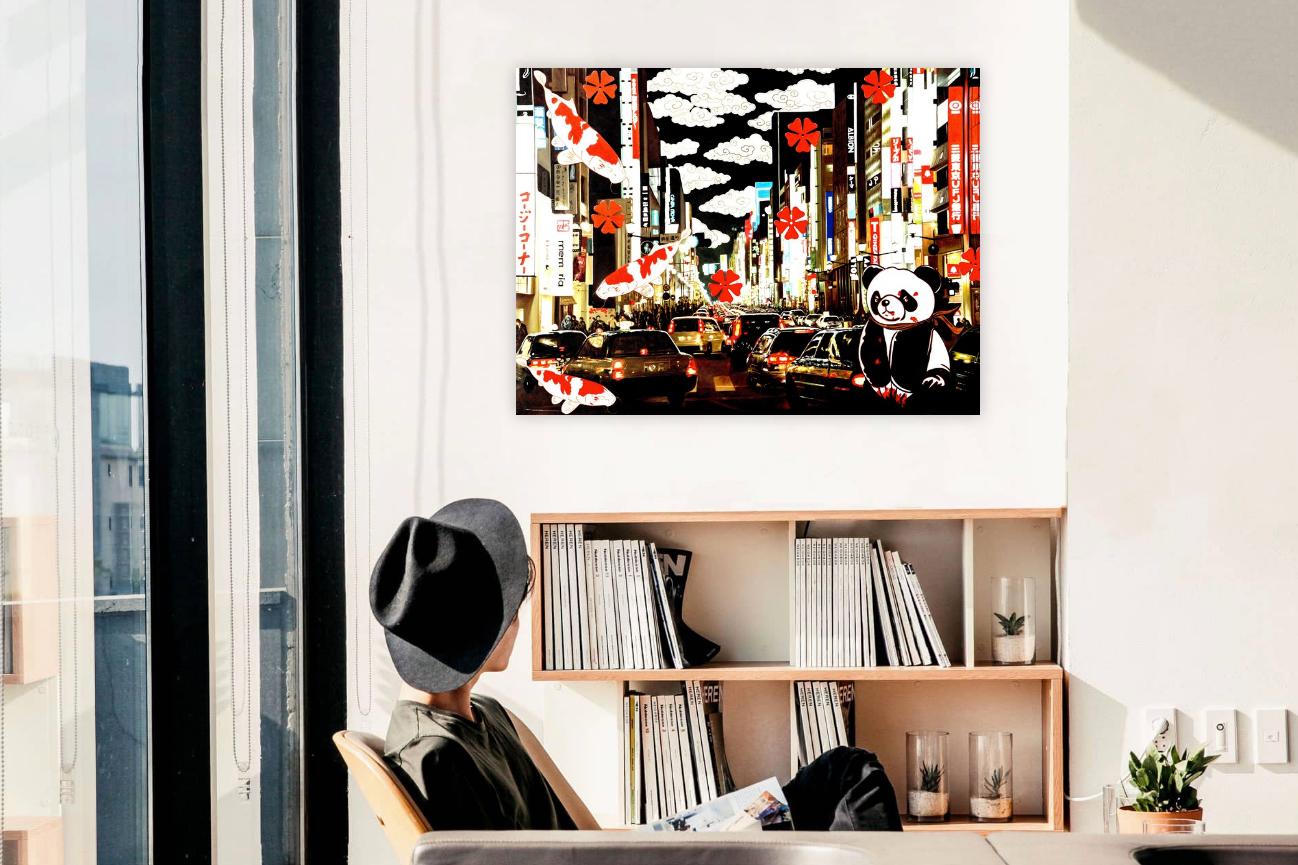 2010, einzigartige Kunstwerke
Öl auf Leinwand
31 1/2 × 42 1/10 × 1 1/5 Zoll - 80 × 107 × 3 cm
Das Kunstwerk ist vom Künstler signiert und mit dem Logo des Studios des Künstlers auf der Rückseite der Leinwand gestempelt.
Die Kunstwerke werden von