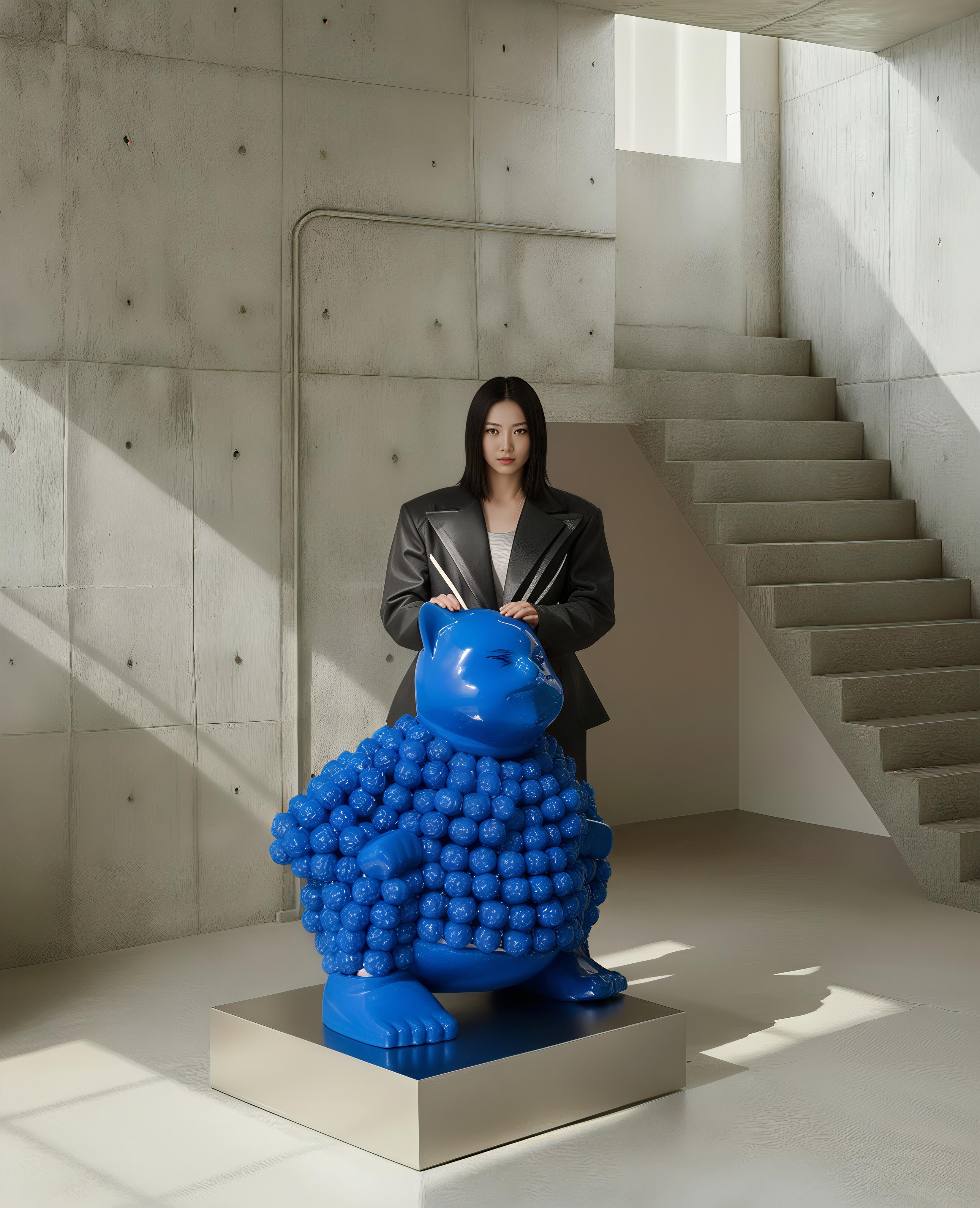 Azure Sumonmyoji's Resonance : A Harmonious Ode to Onmyōdō's Dance of Dualities en vente 8