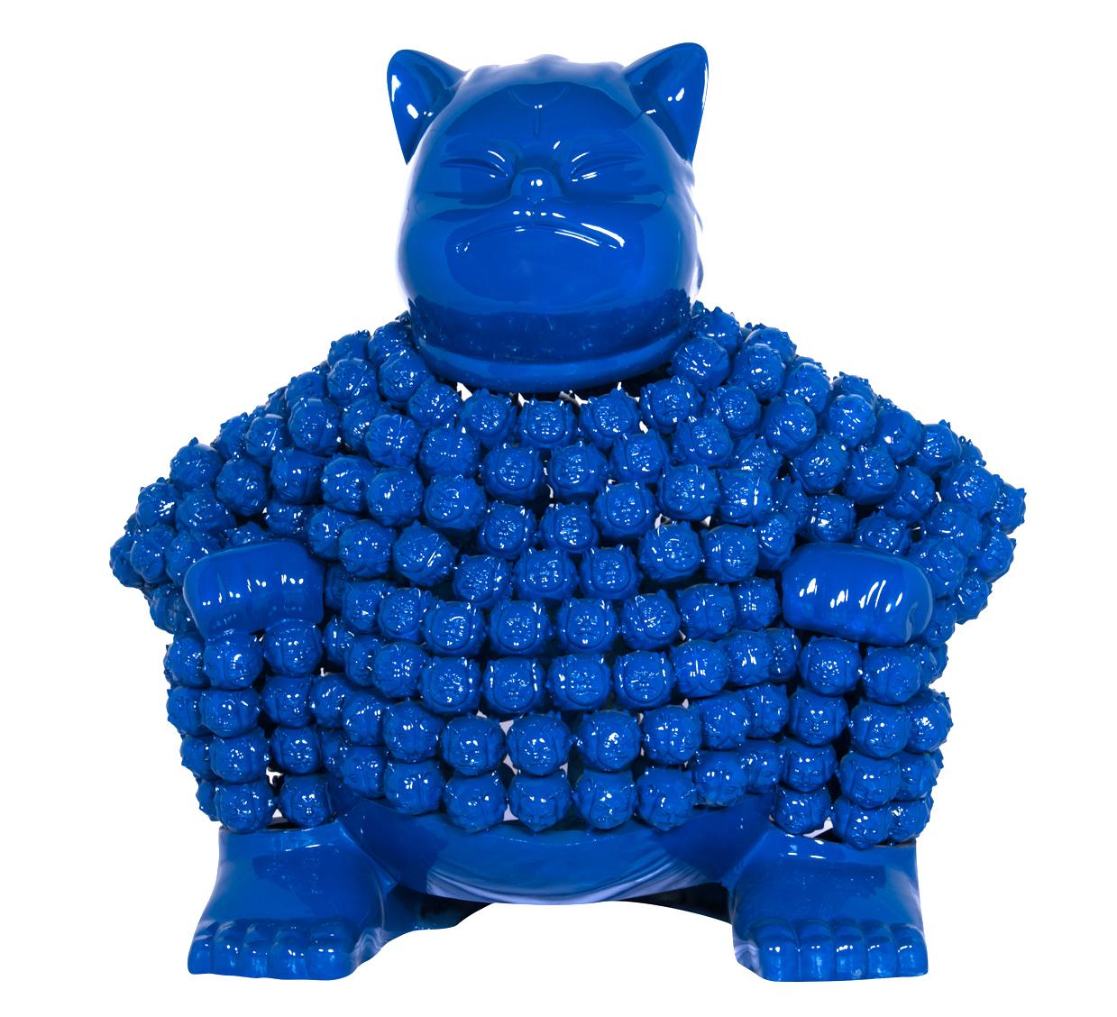 Azure Sumonmyoji's Resonance : A Harmonious Ode to Onmyōdō's Dance of Dualities - Contemporain Sculpture par HIRO ANDO