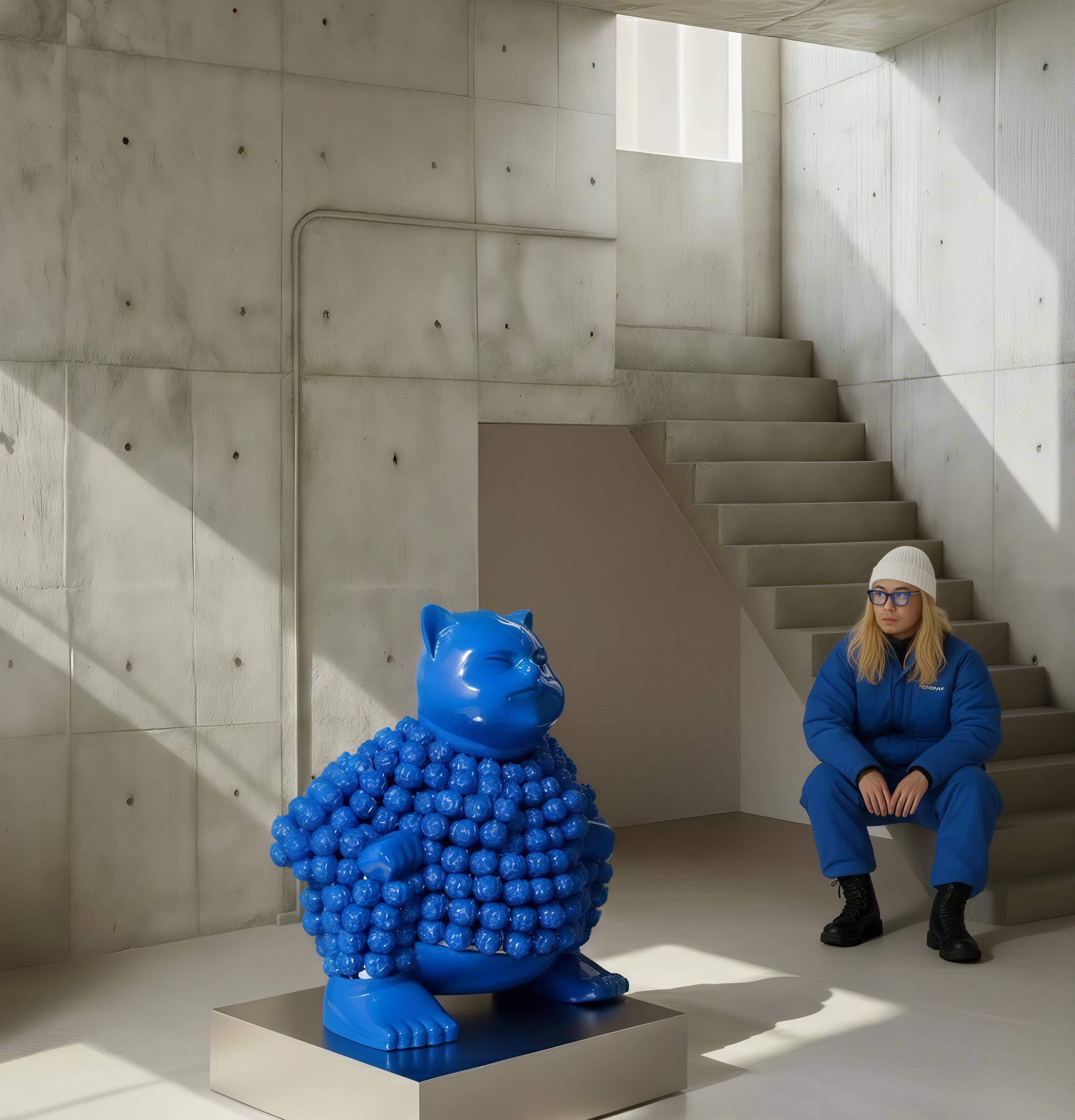 Azure Sumonmyoji's Resonance : A Harmonious Ode to Onmyōdō's Dance of Dualities en vente 1