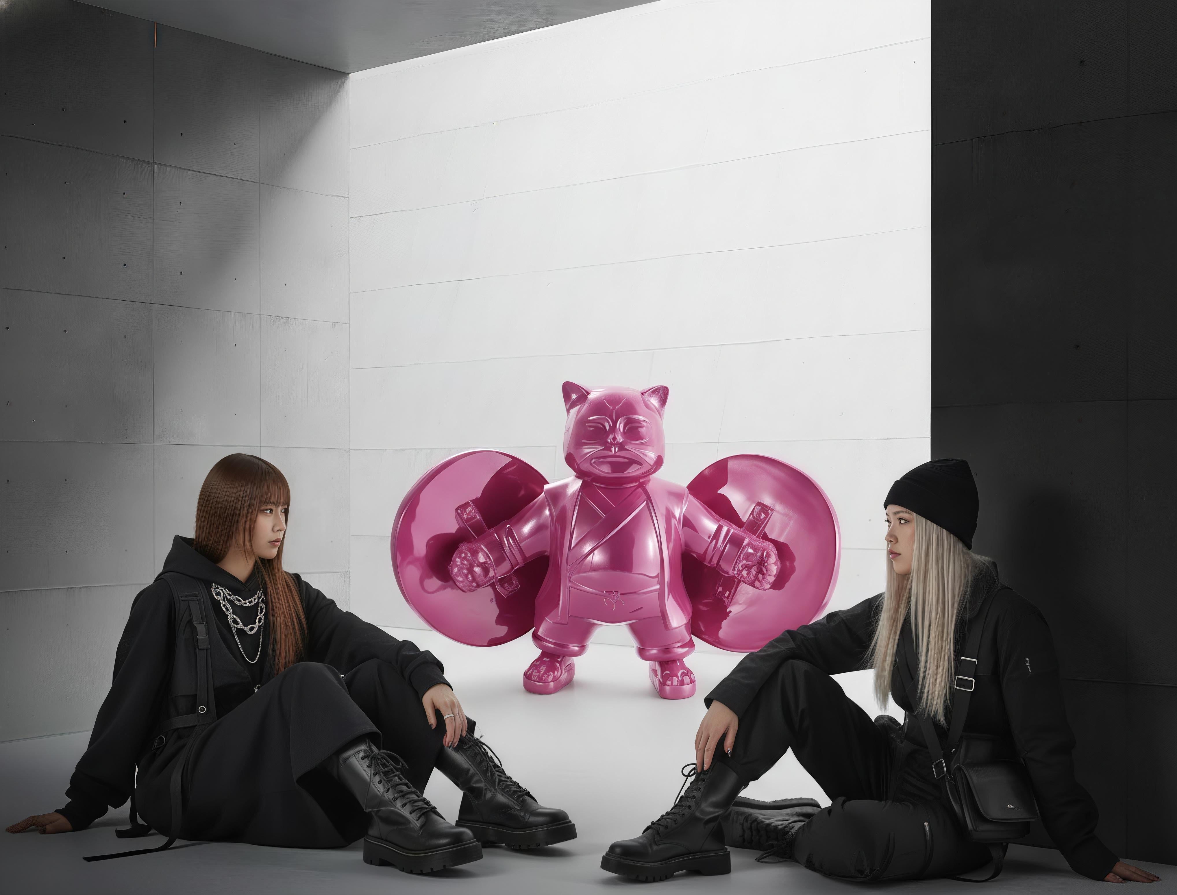 2011, edition of 20
resin fiberglass painted 
varnished
39 2/5 × 47 1/5 × 23 3/5 in - 100 × 120 × 60 cm
The artwork is signed by the Artist , carved with edition number and date under the artwork
The artwork come accompanied with a formal