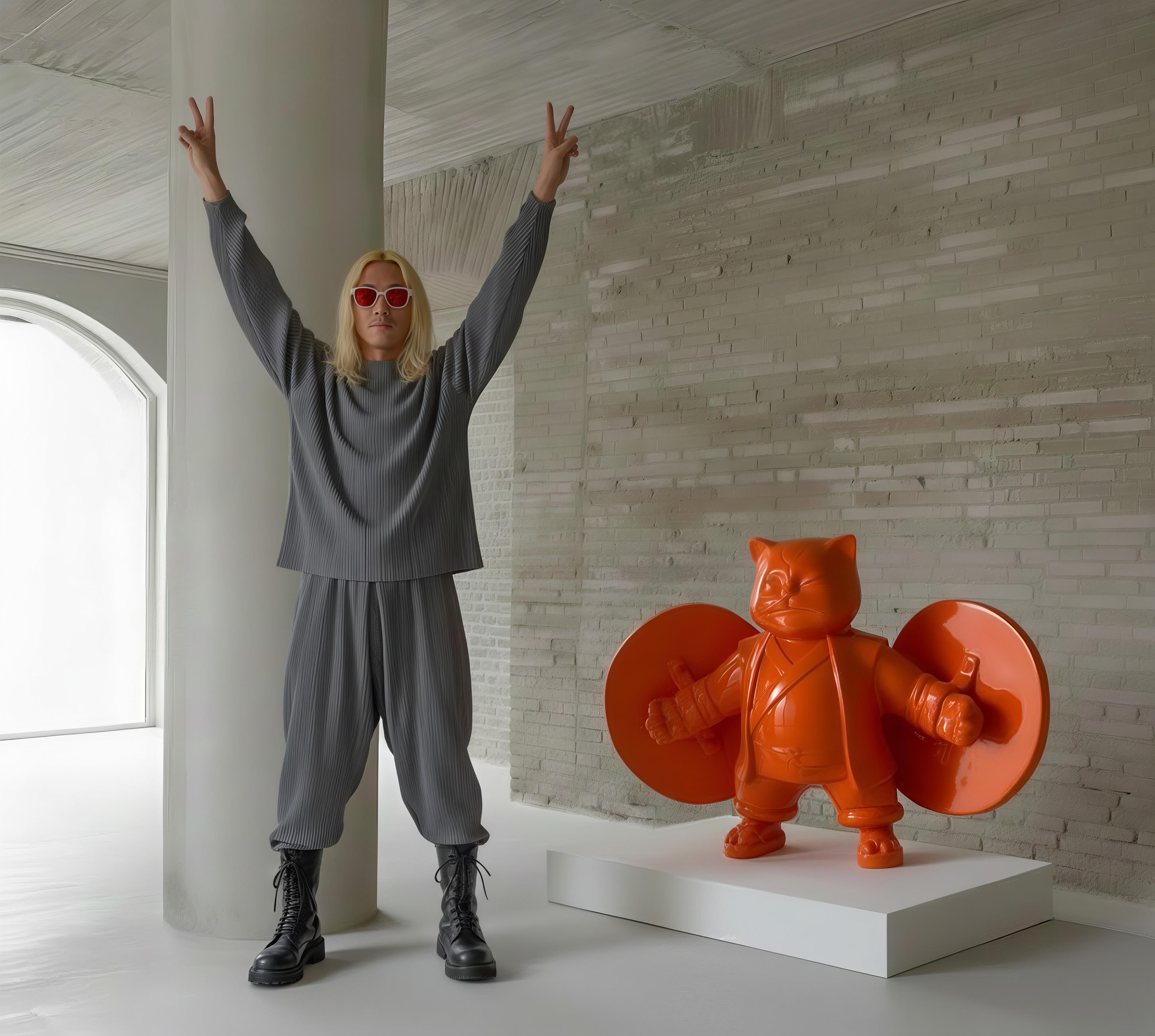 2011, edition of 20
resin fiberglass painted 
varnished
39 2/5 × 47 1/5 × 23 3/5 in - 100 × 120 × 60 cm
The artwork is signed by the Artist , carved with edition number and date under the artwork
The artwork come accompanied with a formal