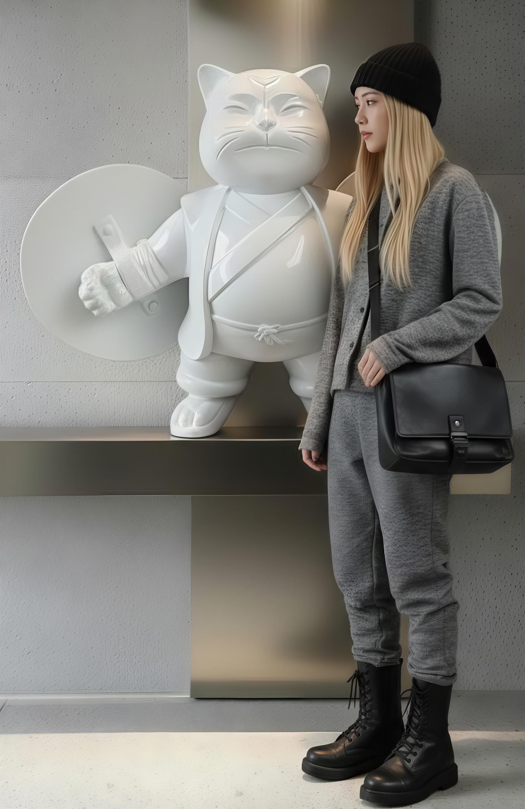 Commanding Warriorcat : White Eternal Vigil - Sculpture by HIRO ANDO