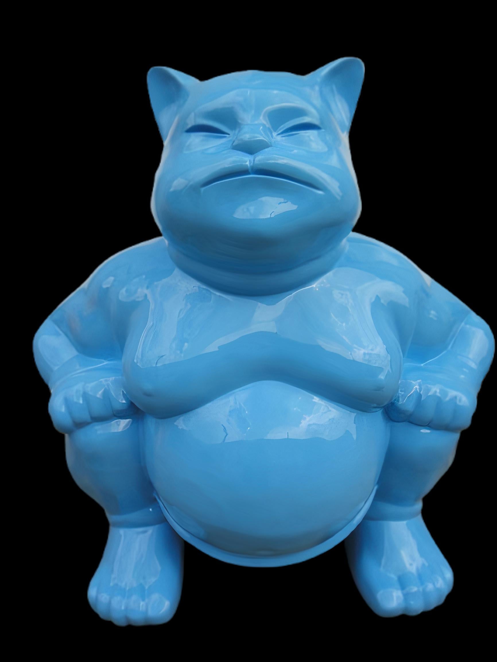 Sumocat élégant :  Azur Dance et Battles of Balance - Contemporain Sculpture par HIRO ANDO