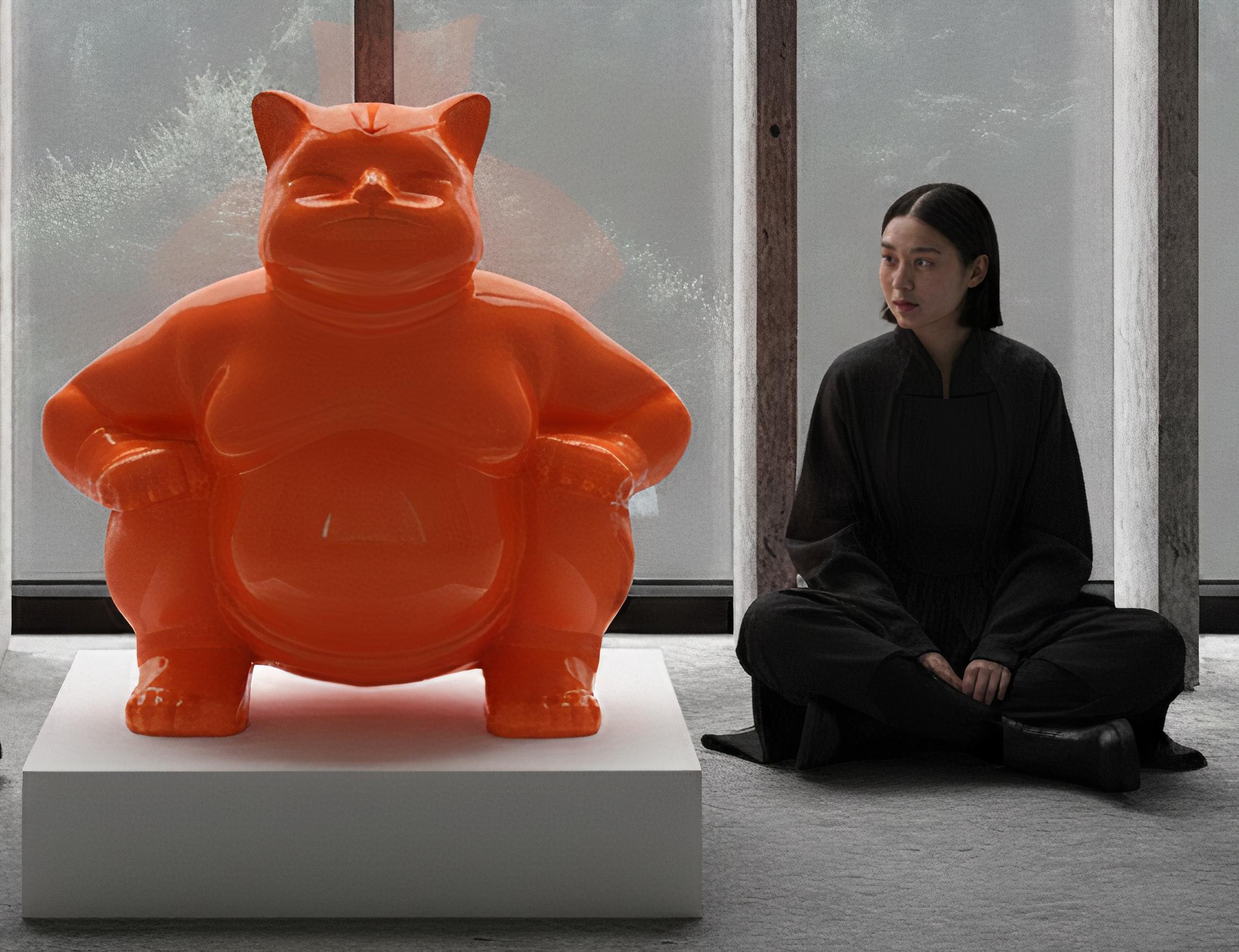 Sumocat élégant :  Dance et batailles d'équilibre orange