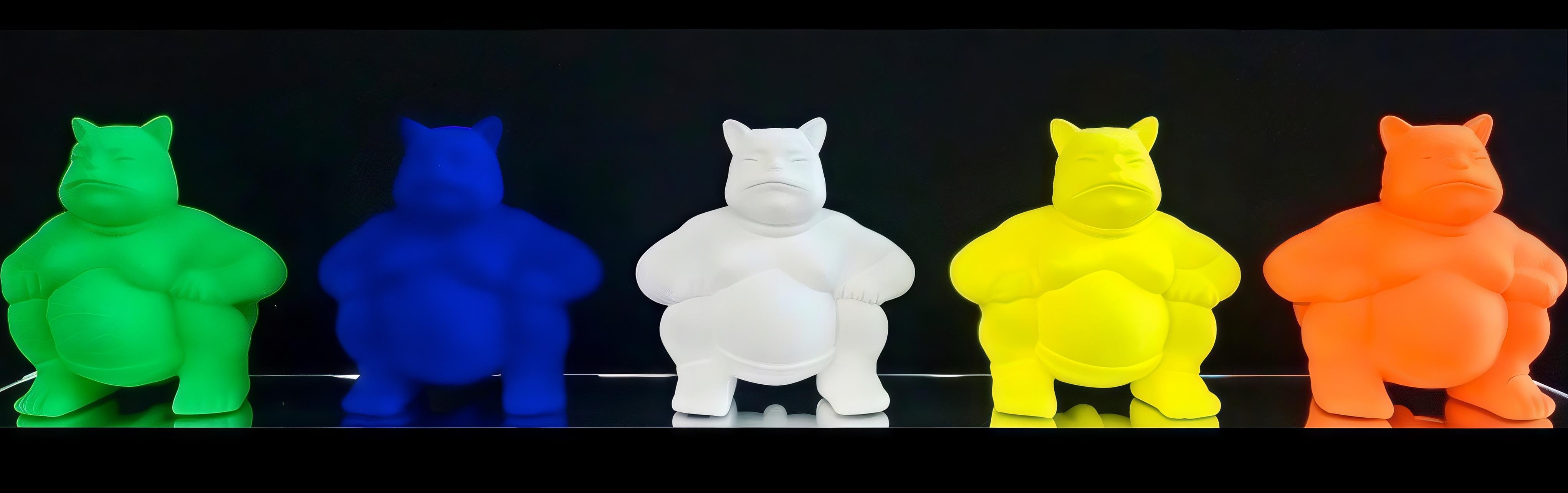 Fivefold Sumowarriors: Spirits of the Ritual Pantheon - Contemporary Sculpture by HIRO ANDO