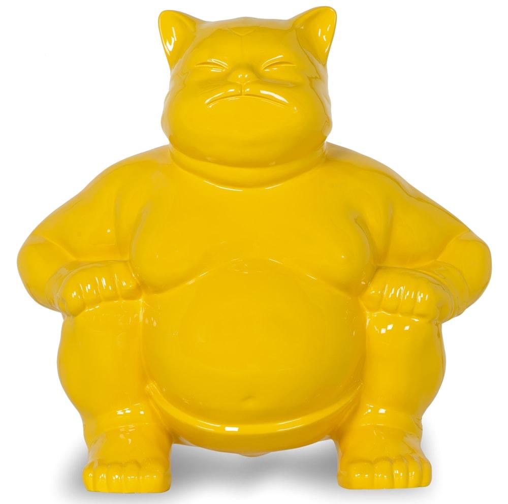 Grandiose Sumocat : Yellow Dance and Battles of Balance (Zeitgenössisch), Sculpture, von HIRO ANDO