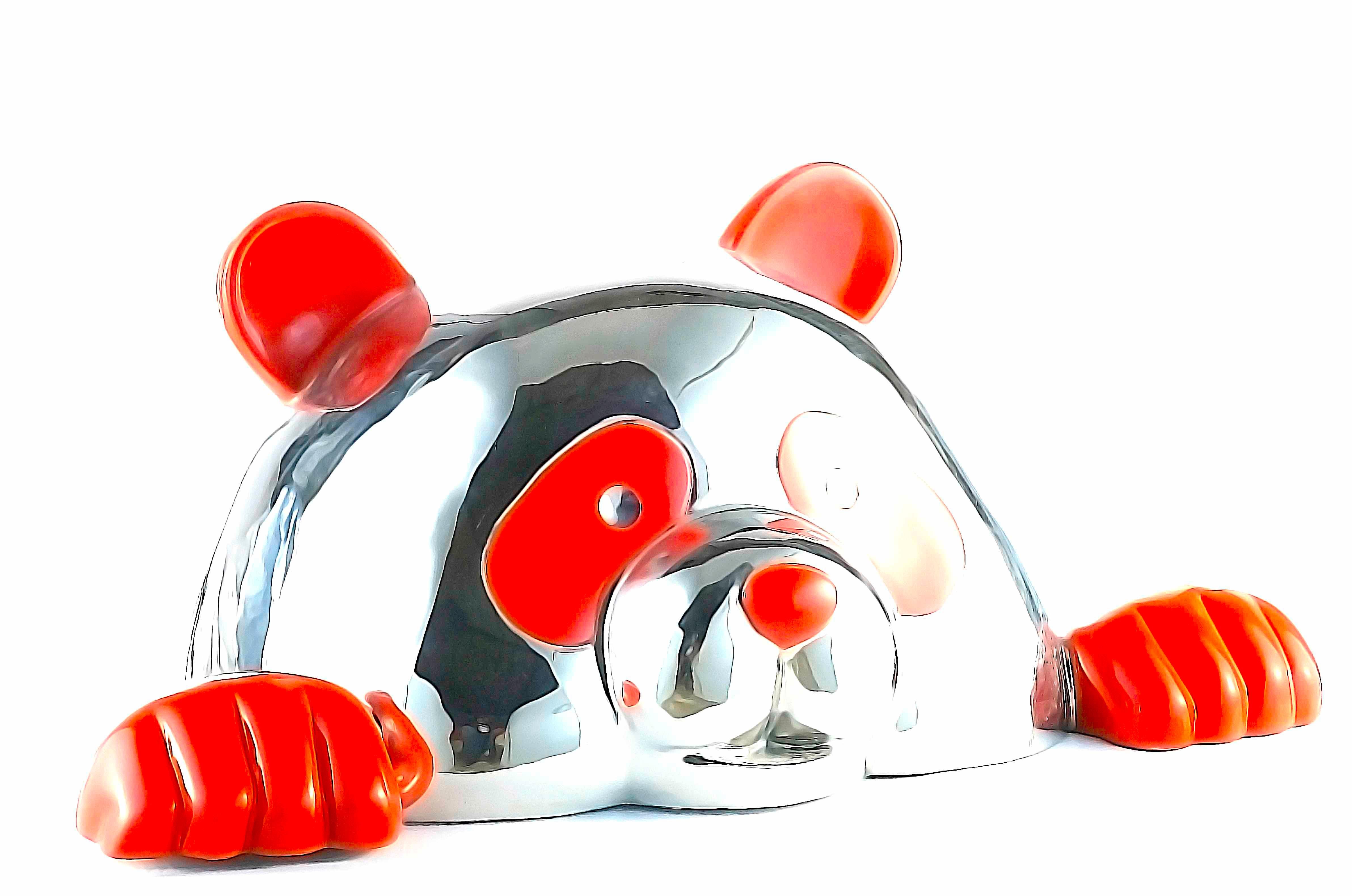 Hellopandasan : Crimson Whimsical Revelations - Contemporary Sculpture by HIRO ANDO