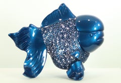 Hiro Ando 12 Pez azul "nishikigoi blu" escultura