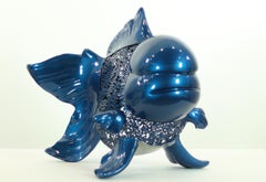 Hiro ANDO  Poisson bleu  "nishikigoi blu"  sculpture