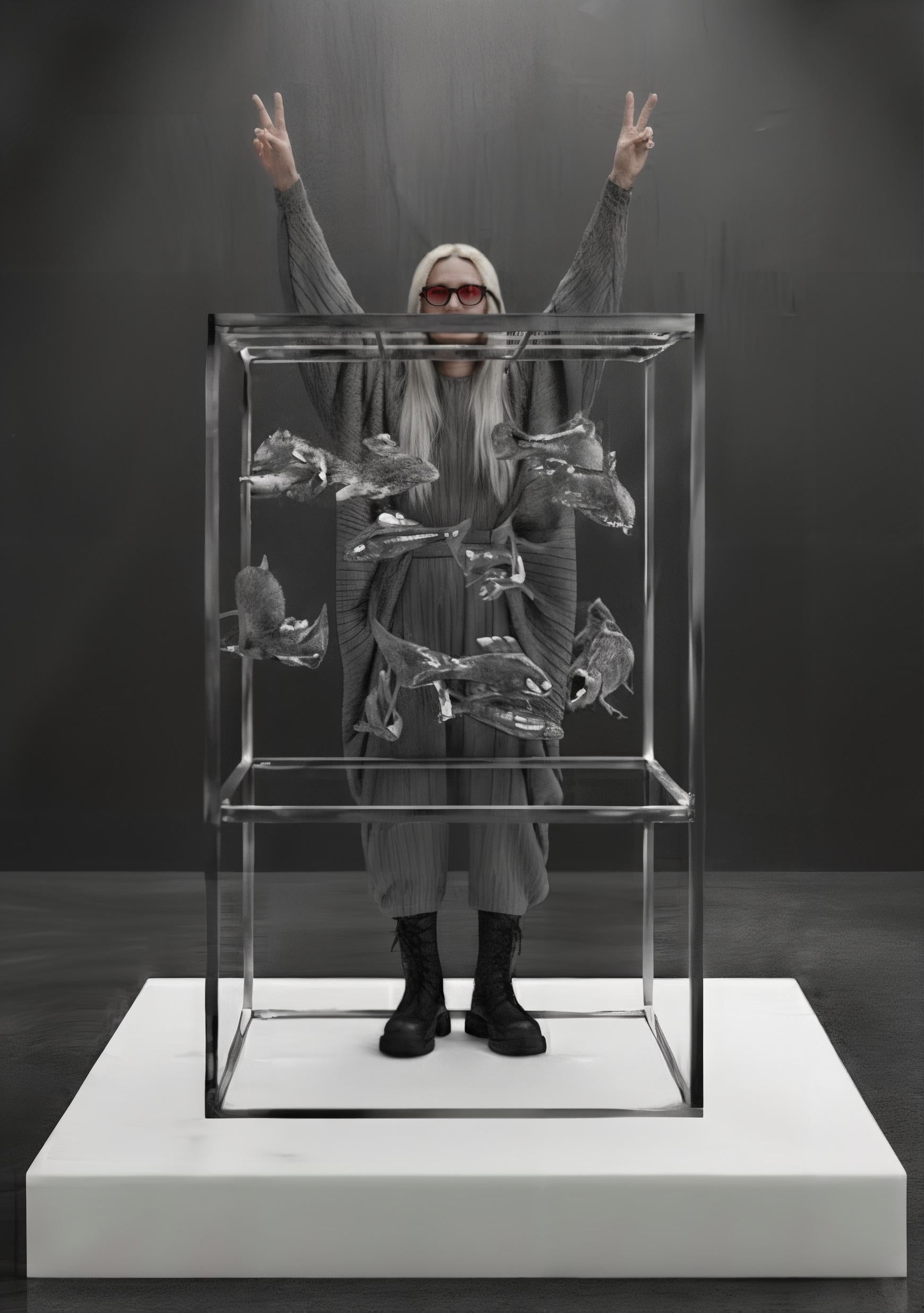 Baile de Magoi e Higoi : Serenata de Nishikigoi en el Refugio Celestial - Sculpture de HIRO ANDO