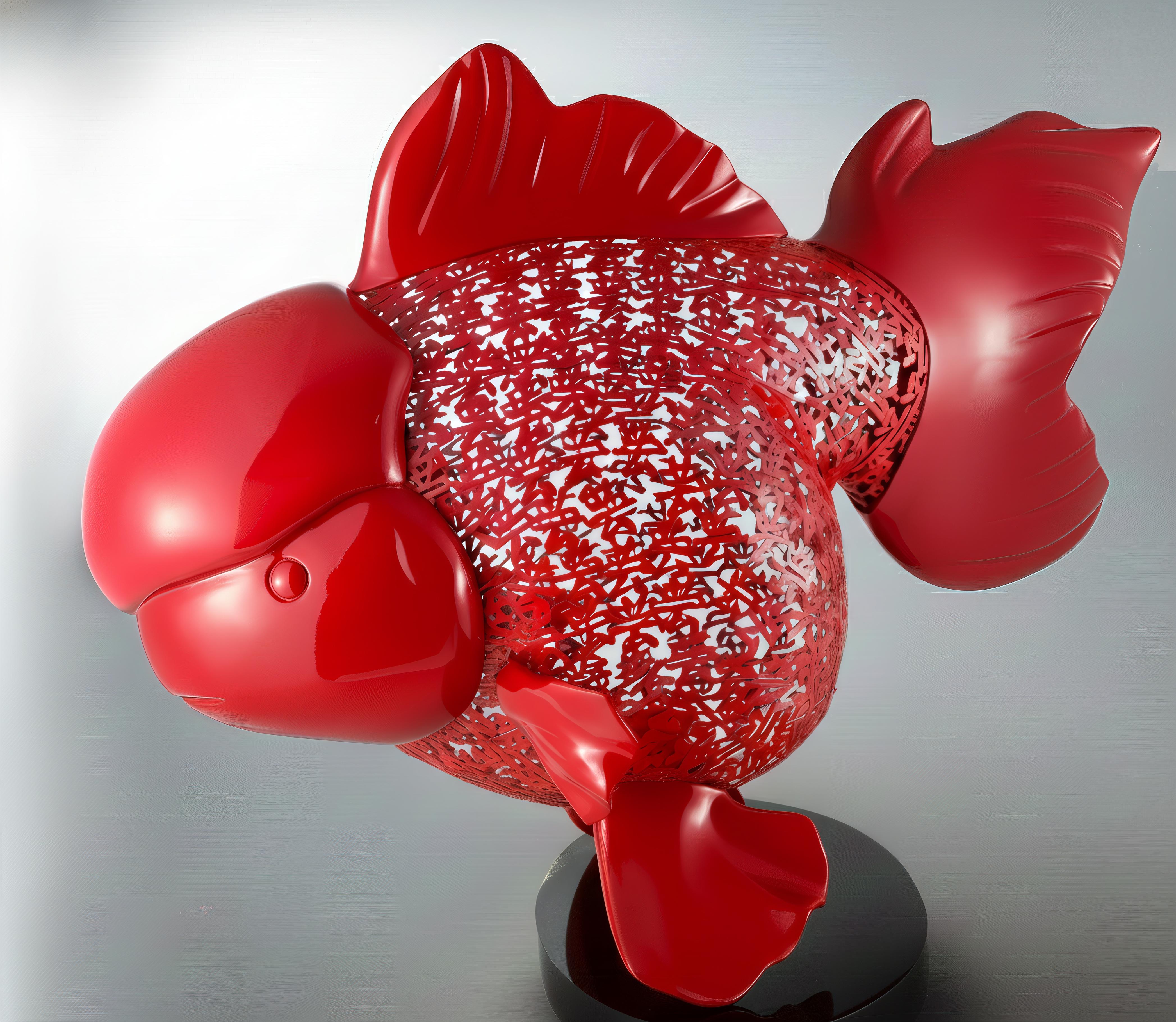 Majestueux Nishikigoi en métal Splendor : Écharpe de Grandeur Aqueous en vente 1