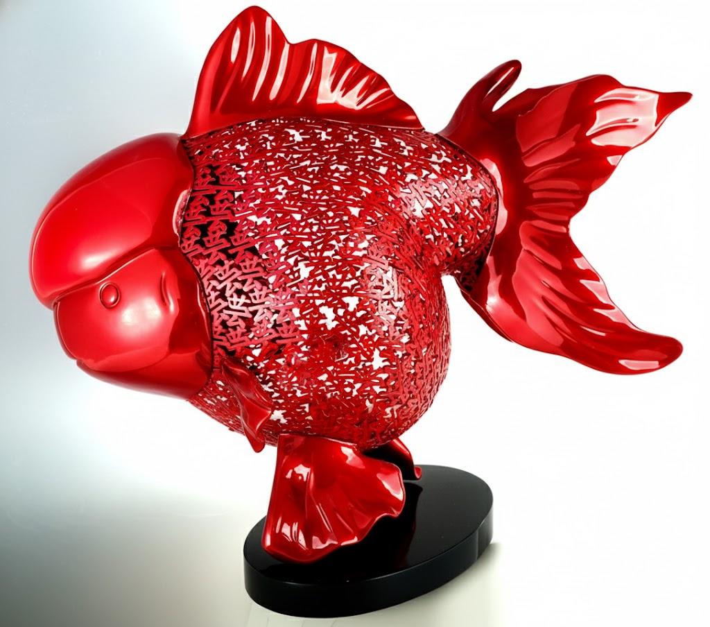 Majestueux Nishikigoi en métal Splendor : Écharpe de Grandeur Aqueous en vente 7