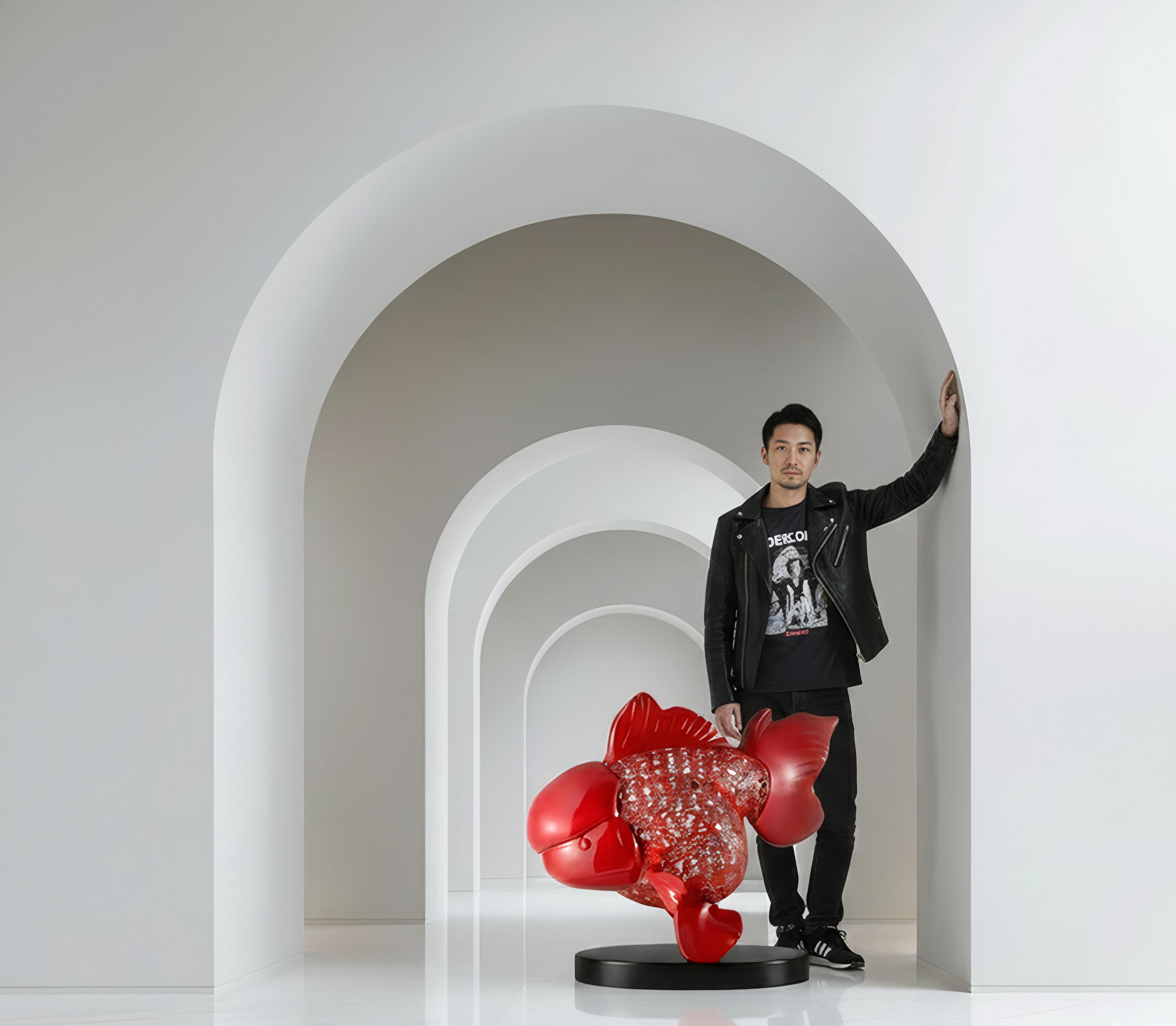 Majestueux Nishikigoi en métal Splendor : Écharpe de Grandeur Aqueous en vente 5