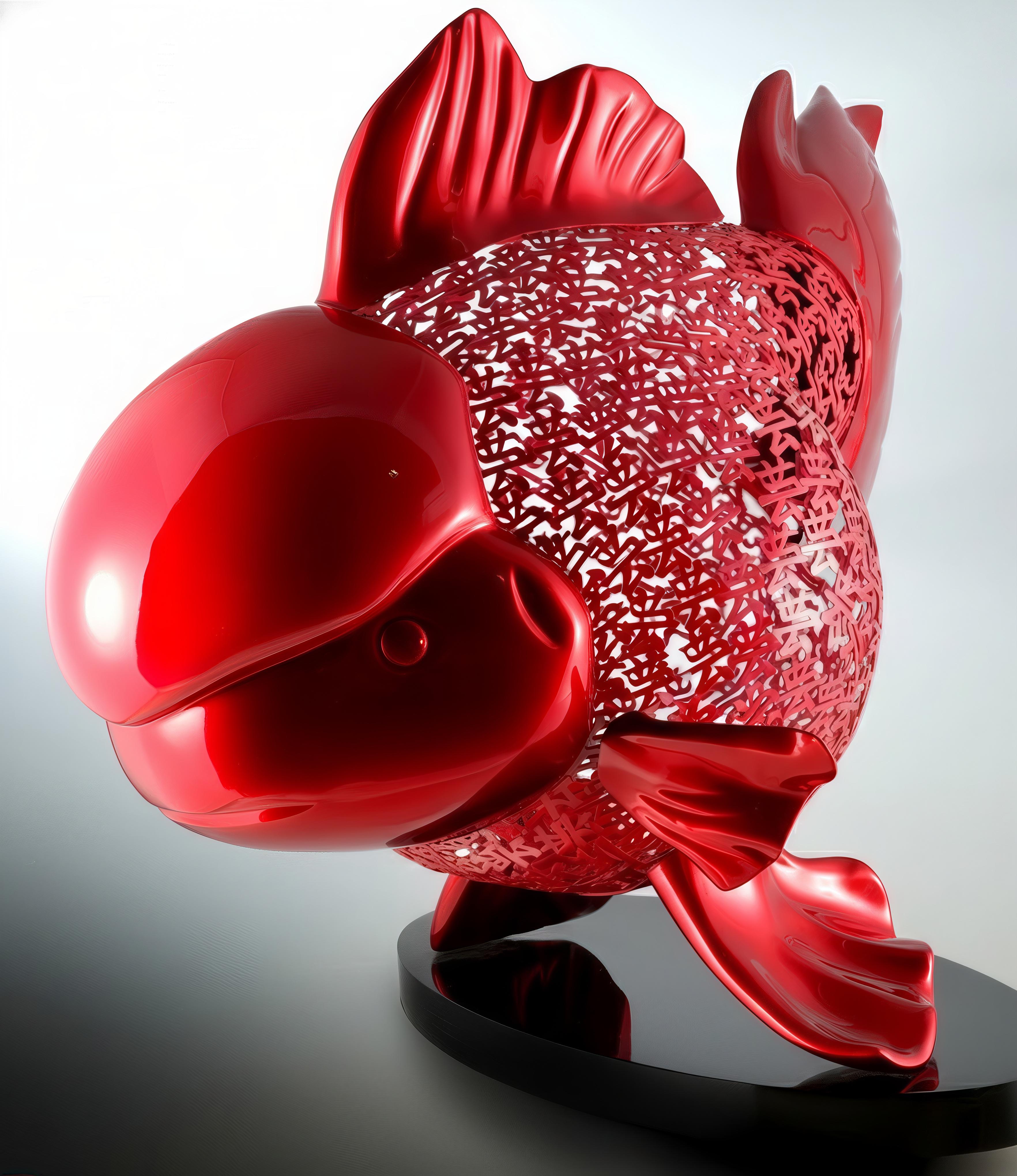 Majestueux Nishikigoi en métal Splendor : Écharpe de Grandeur Aqueous en vente 6