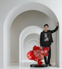 Majestic Nishikigoi in Metal Splendor : Aqueous Grandeur Scarlet