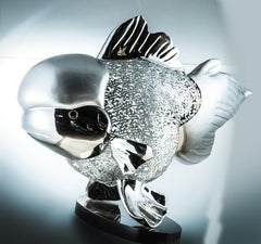 Majestic Nishikigoi in Metal Splendor : Aqueous Grandeur Silver