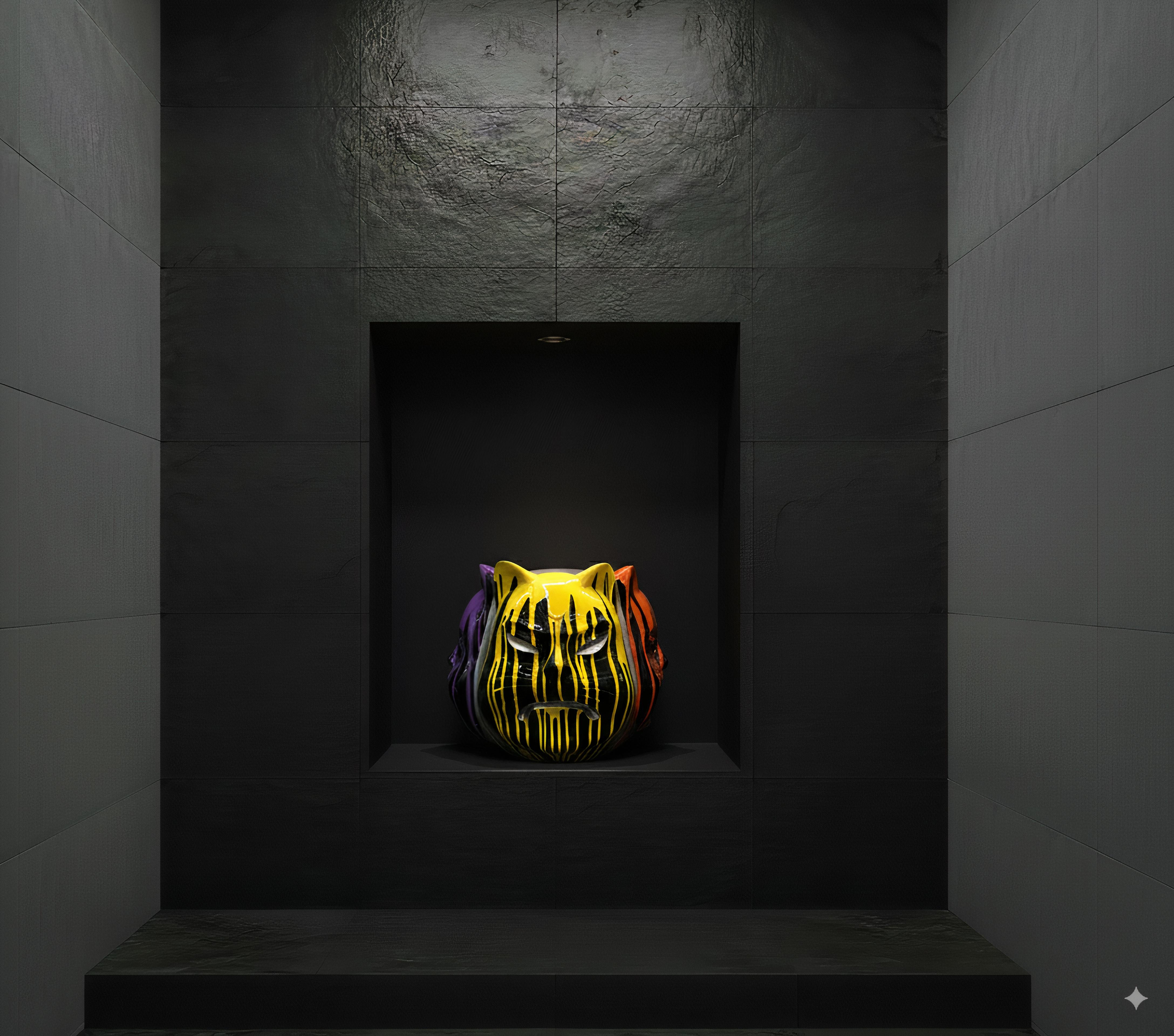 Onmyōdō : The Enigmatic Faces of Samuraicat in the Codex of Dualities - Contemporary Sculpture by HIRO ANDO