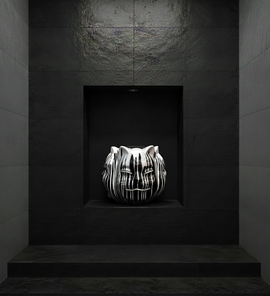 Onmyōdō : The Enigmatic Faces of Samuraicat in the Codex of Dualities - Contemporary Sculpture by HIRO ANDO